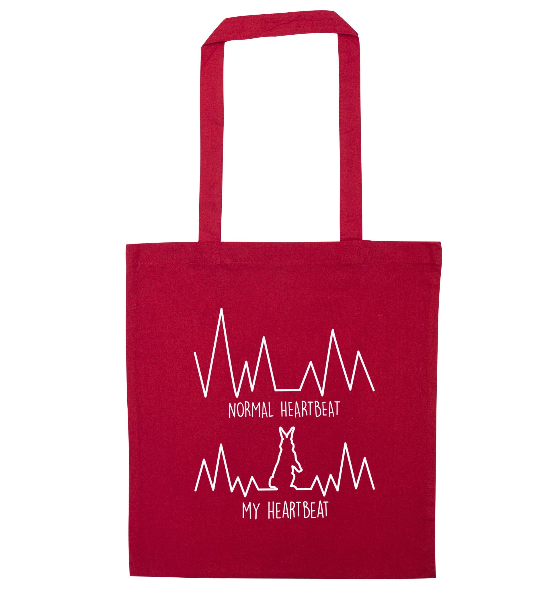 Normal heartbeat, my heartbeat rabbit lover red tote bag
