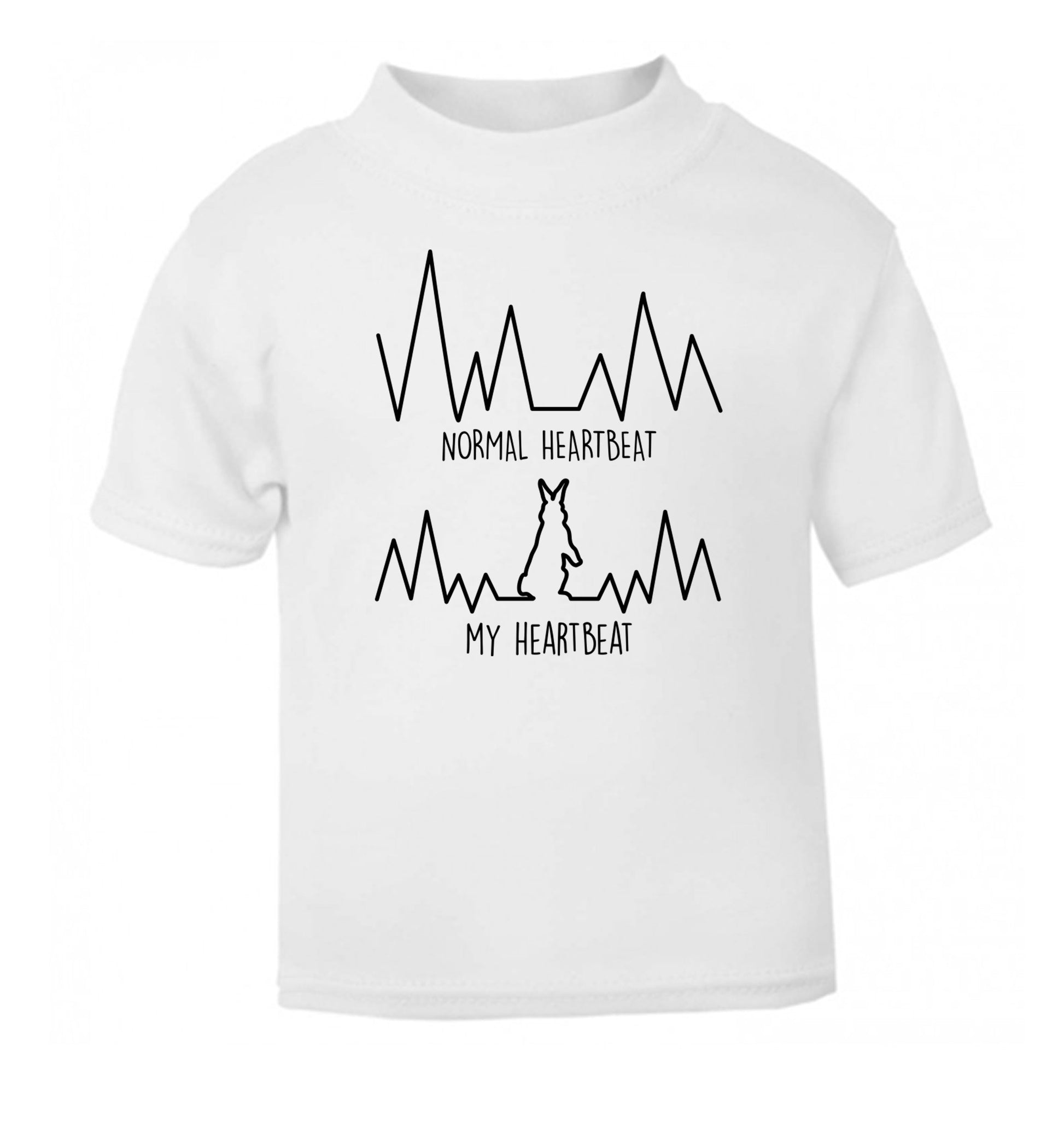 Normal heartbeat, my heartbeat rabbit lover white Baby Toddler Tshirt 2 Years