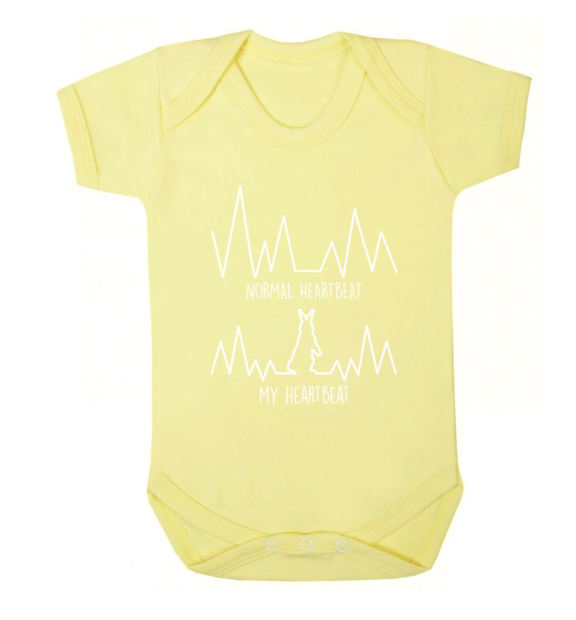 Normal heartbeat, my heartbeat rabbit lover Baby Vest pale yellow 18-24 months
