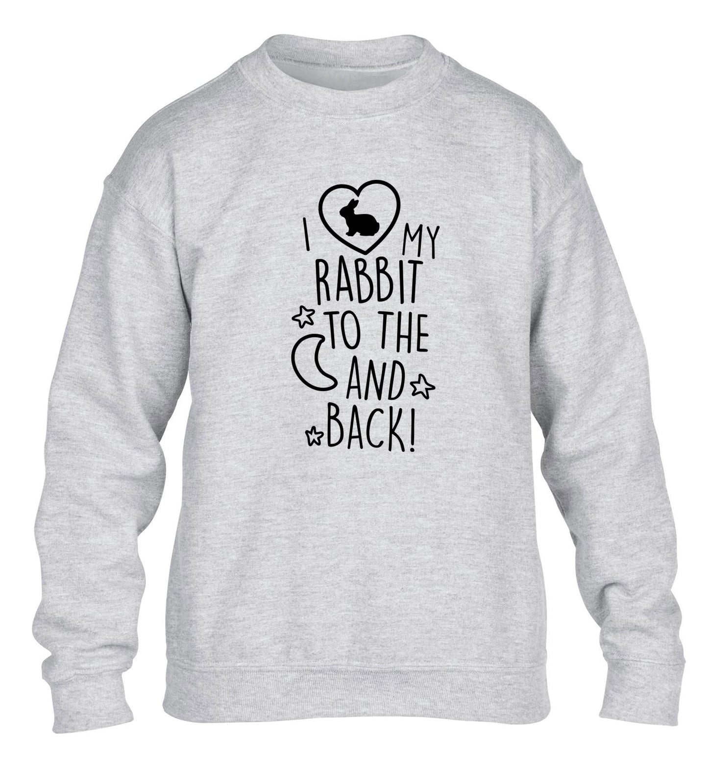 I love my rabbit to the moon and back children's grey  sweater 12-14 Years