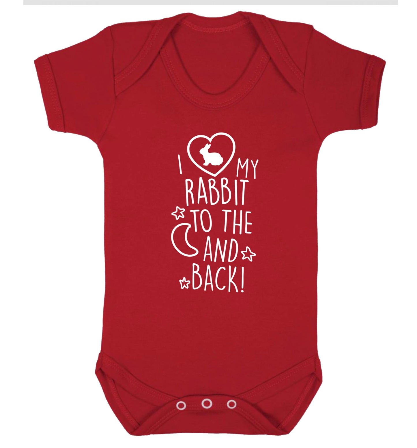 I love my rabbit to the moon and back Baby Vest red 18-24 months