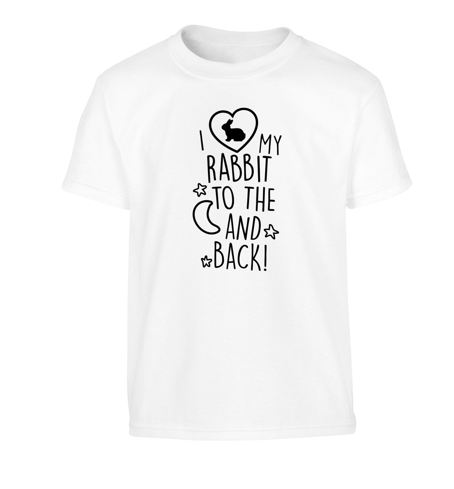 I love my rabbit to the moon and back Children's white Tshirt 12-14 Years