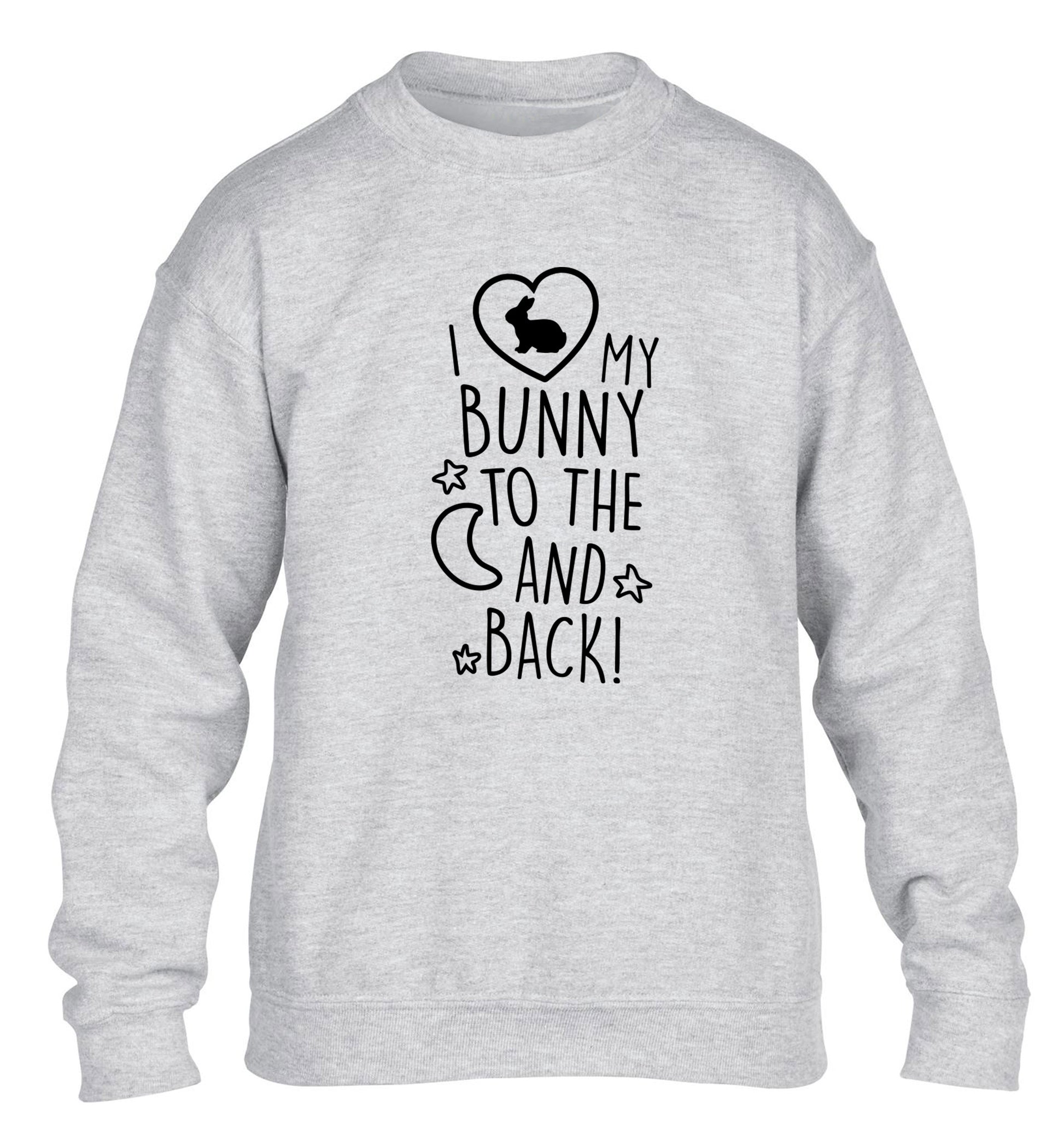 I love my bunny to the moon and back children's grey  sweater 12-14 Years