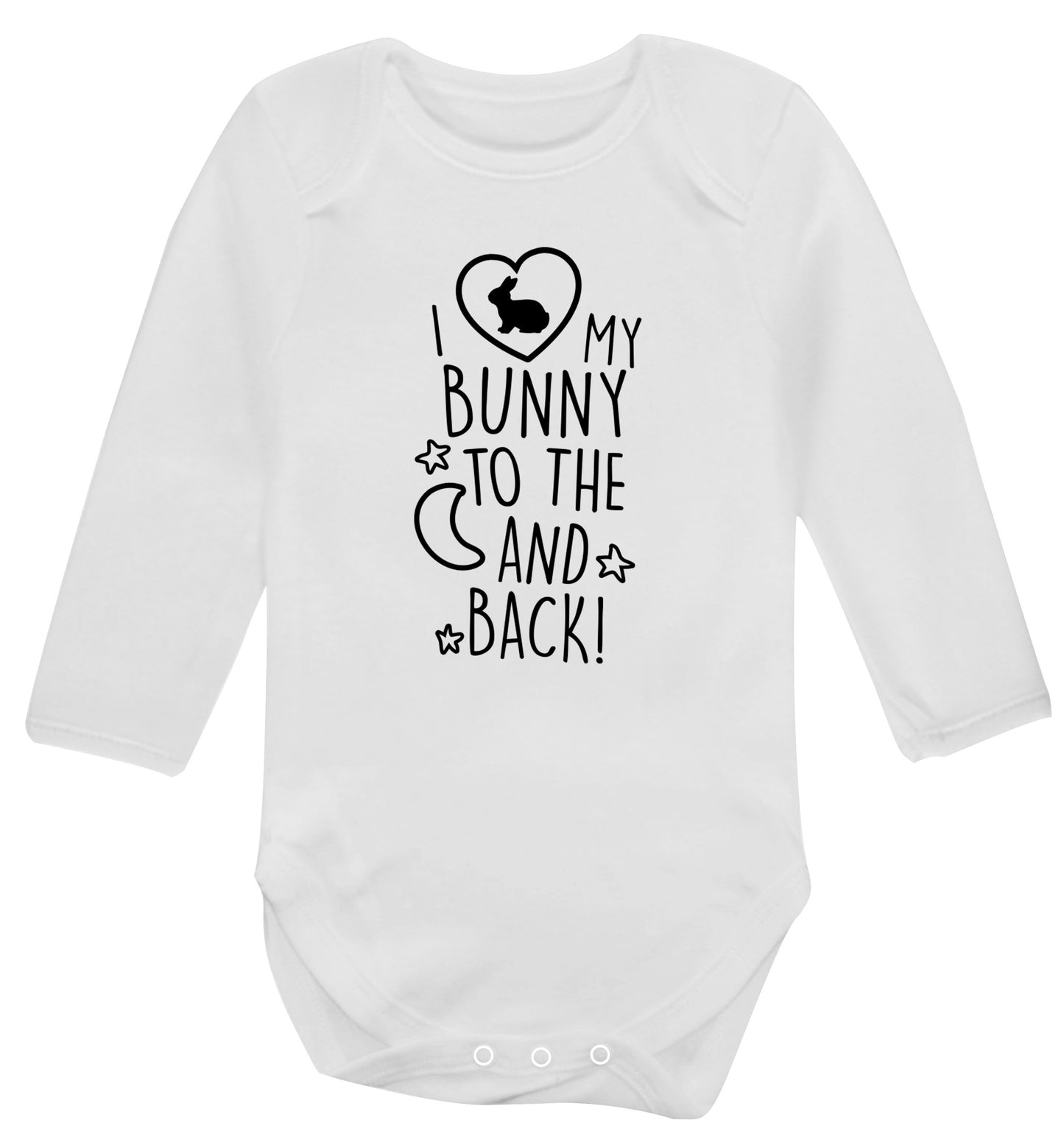 I love my bunny to the moon and back Baby Vest long sleeved white 6-12 months