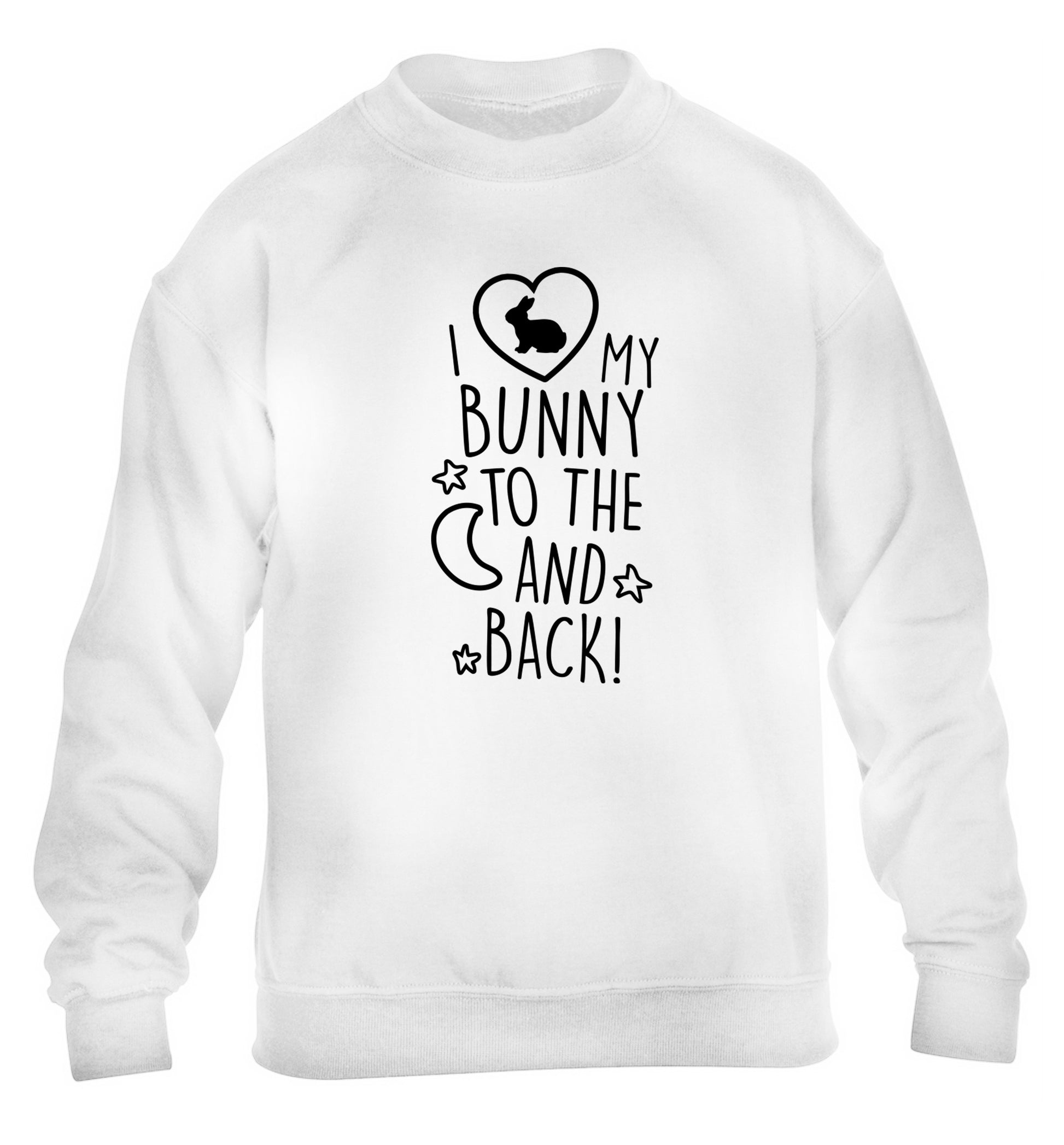 I love my bunny to the moon and back children's white  sweater 12-14 Years