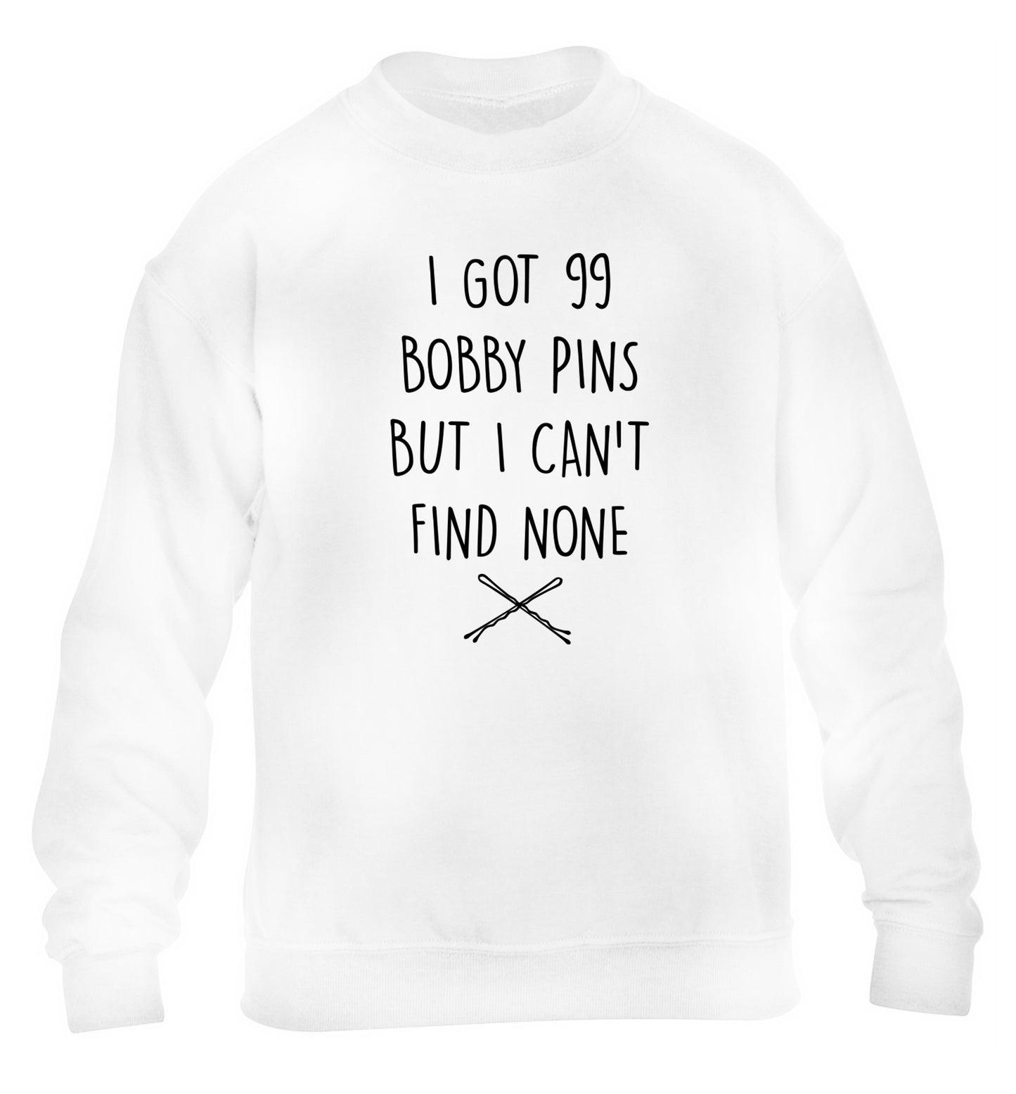 I got 99 bobby pins but I can't find none children's white sweater 12-14 Years
