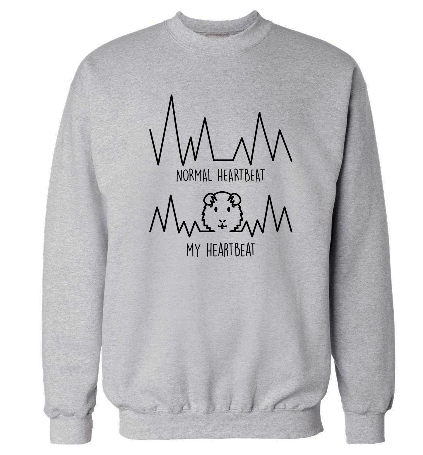 Normal heartbeat vs my heartbeat guinea pig lover Adult's unisex grey  sweater 2XL