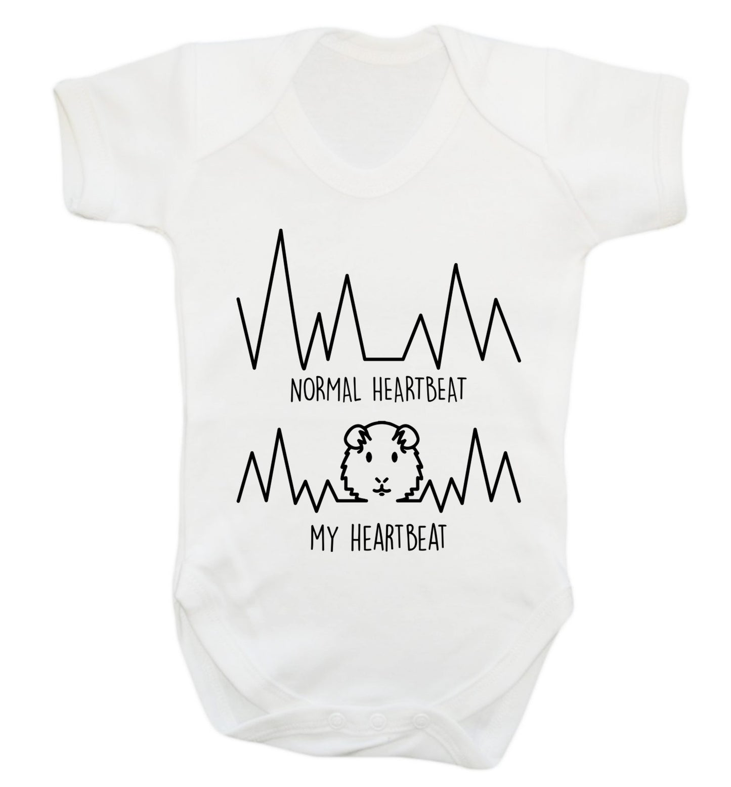 Normal heartbeat vs my heartbeat guinea pig lover Baby Vest white 18-24 months