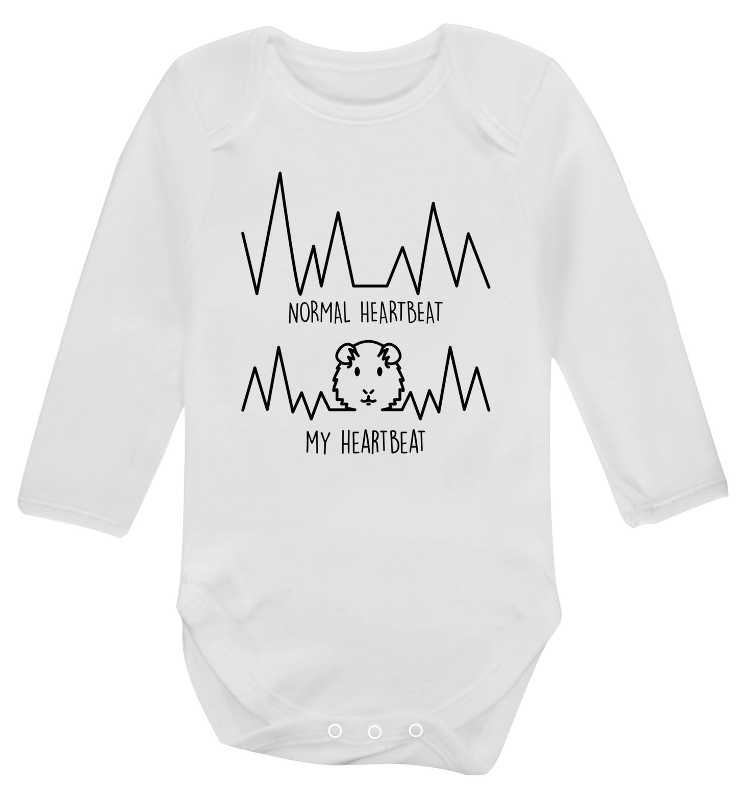Normal heartbeat vs my heartbeat guinea pig lover Baby Vest long sleeved white 6-12 months