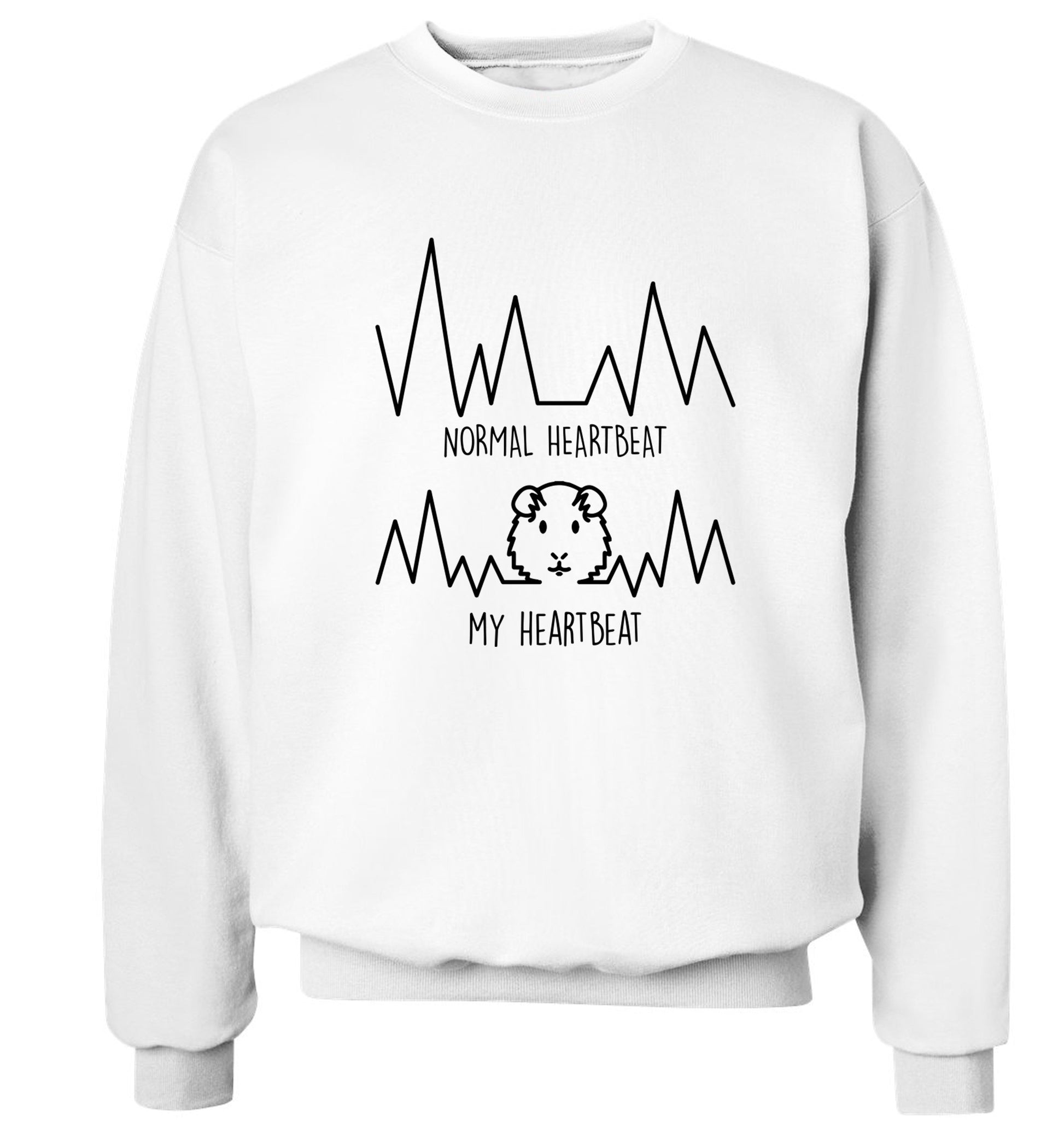 Normal heartbeat vs my heartbeat guinea pig lover Adult's unisex white  sweater 2XL