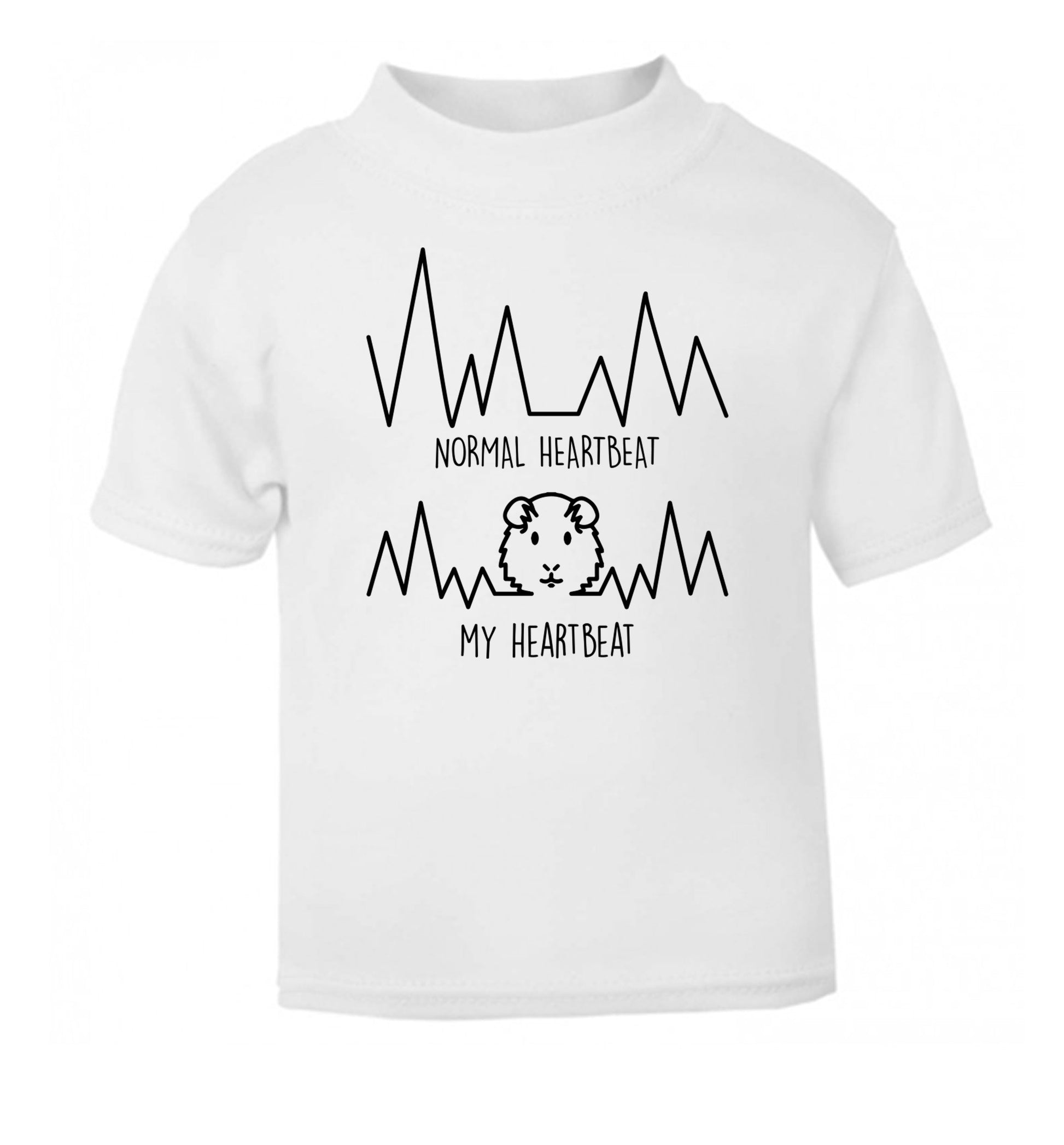 Normal heartbeat vs my heartbeat guinea pig lover white Baby Toddler Tshirt 2 Years