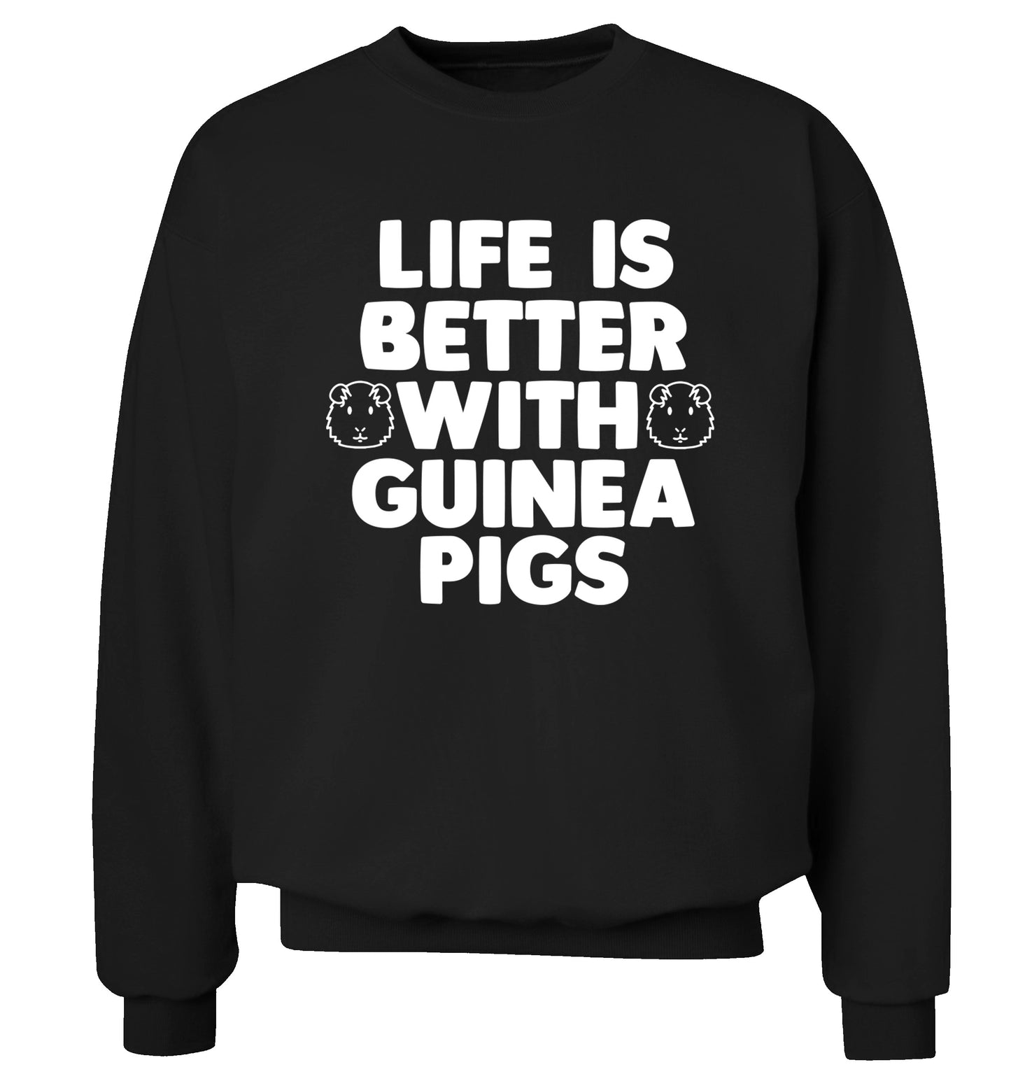 Life is better with guinea pigs Adult's unisex black  sweater 2XL