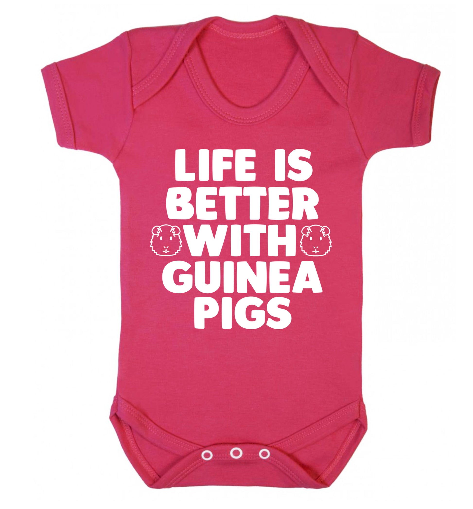 Life is better with guinea pigs Baby Vest dark pink 18-24 months