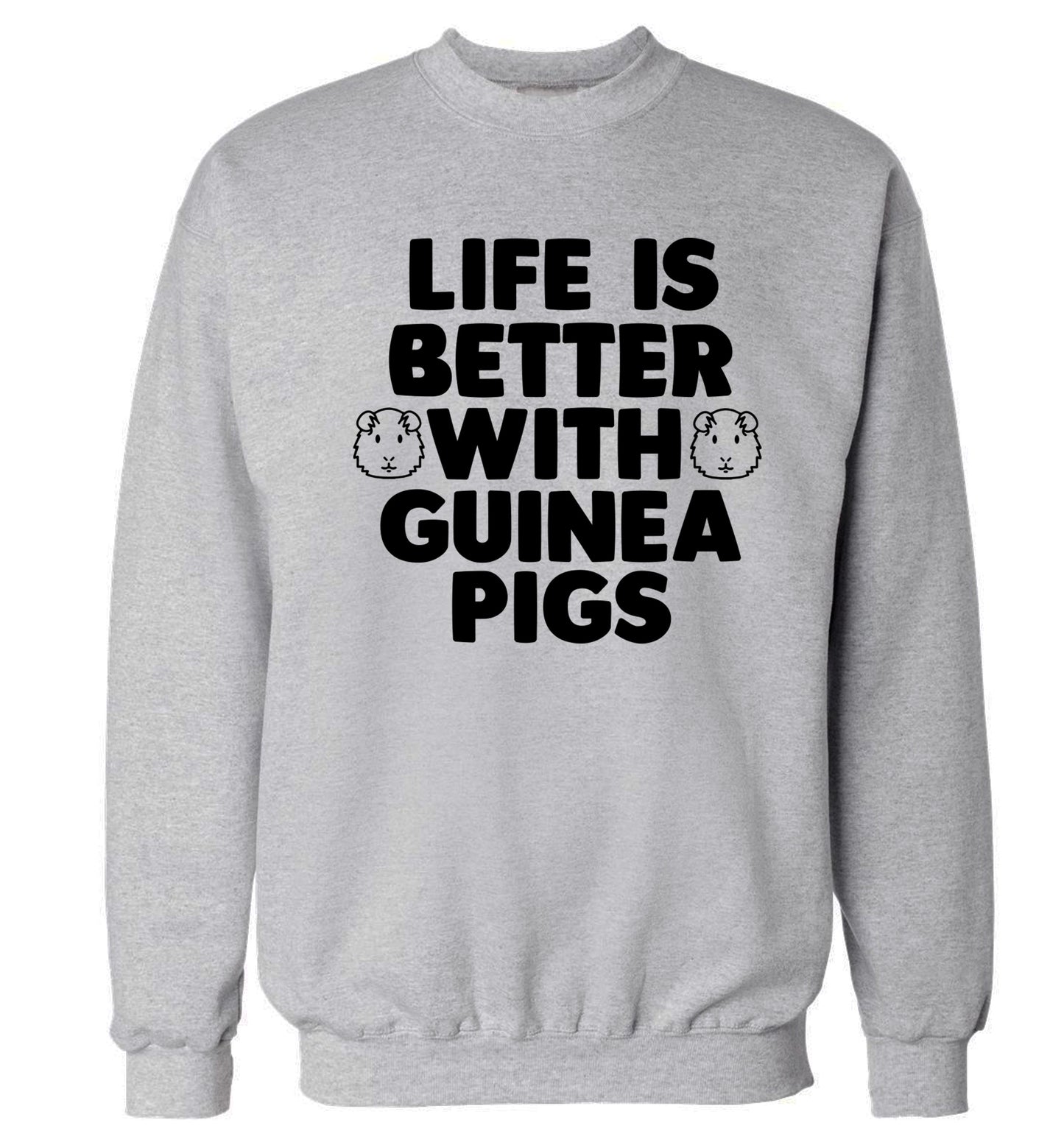 Life is better with guinea pigs Adult's unisex grey  sweater 2XL