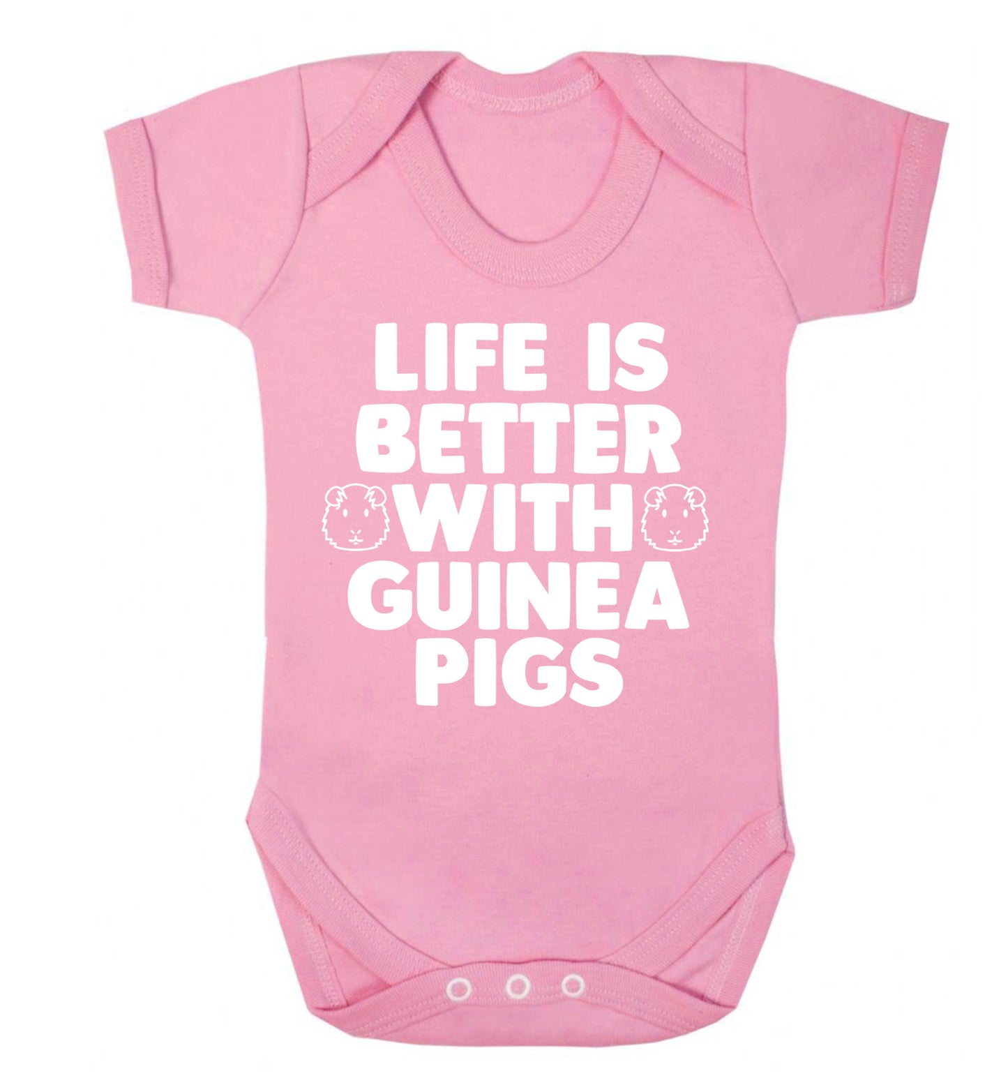 Life is better with guinea pigs Baby Vest pale pink 18-24 months