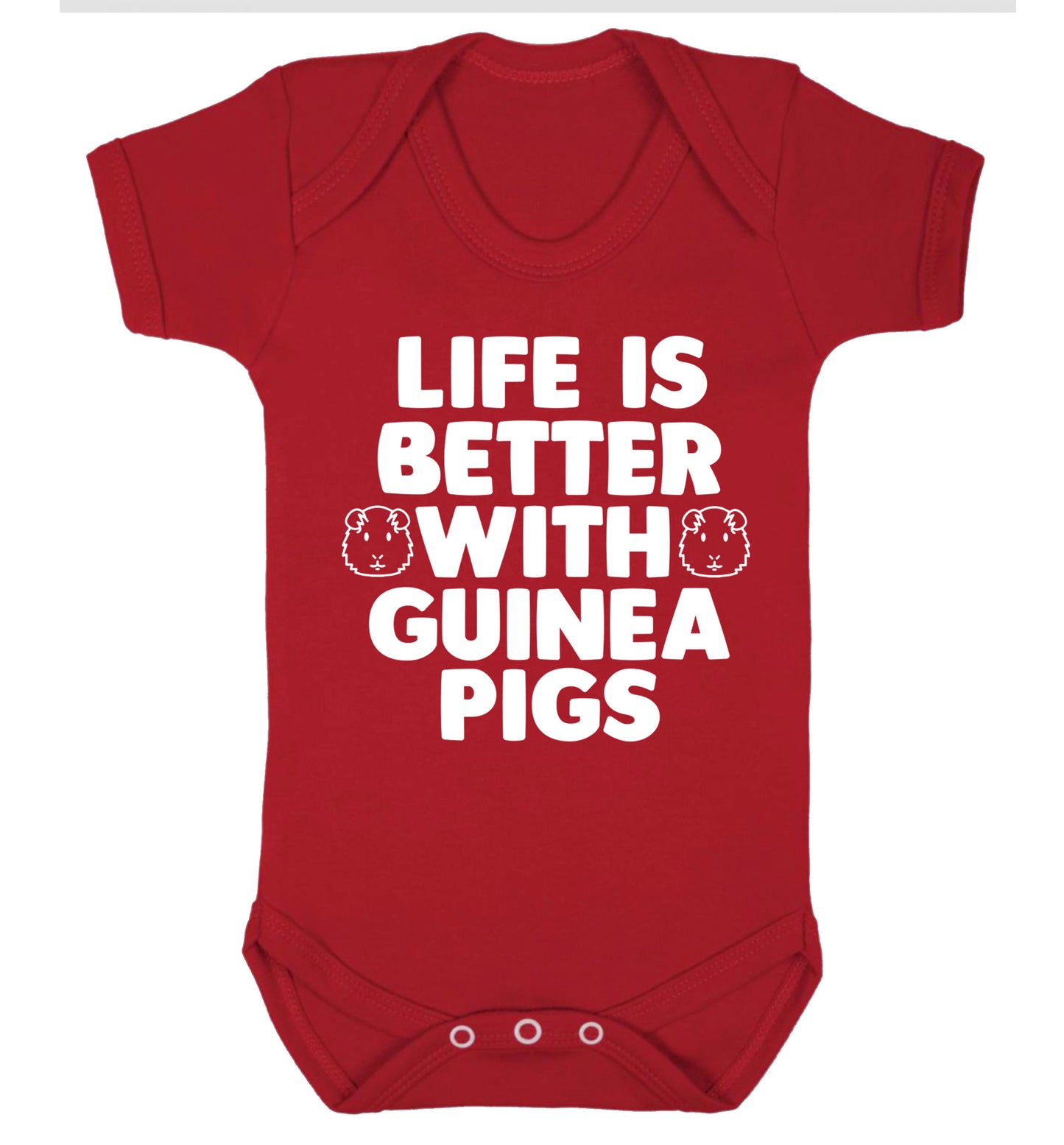 Life is better with guinea pigs Baby Vest red 18-24 months