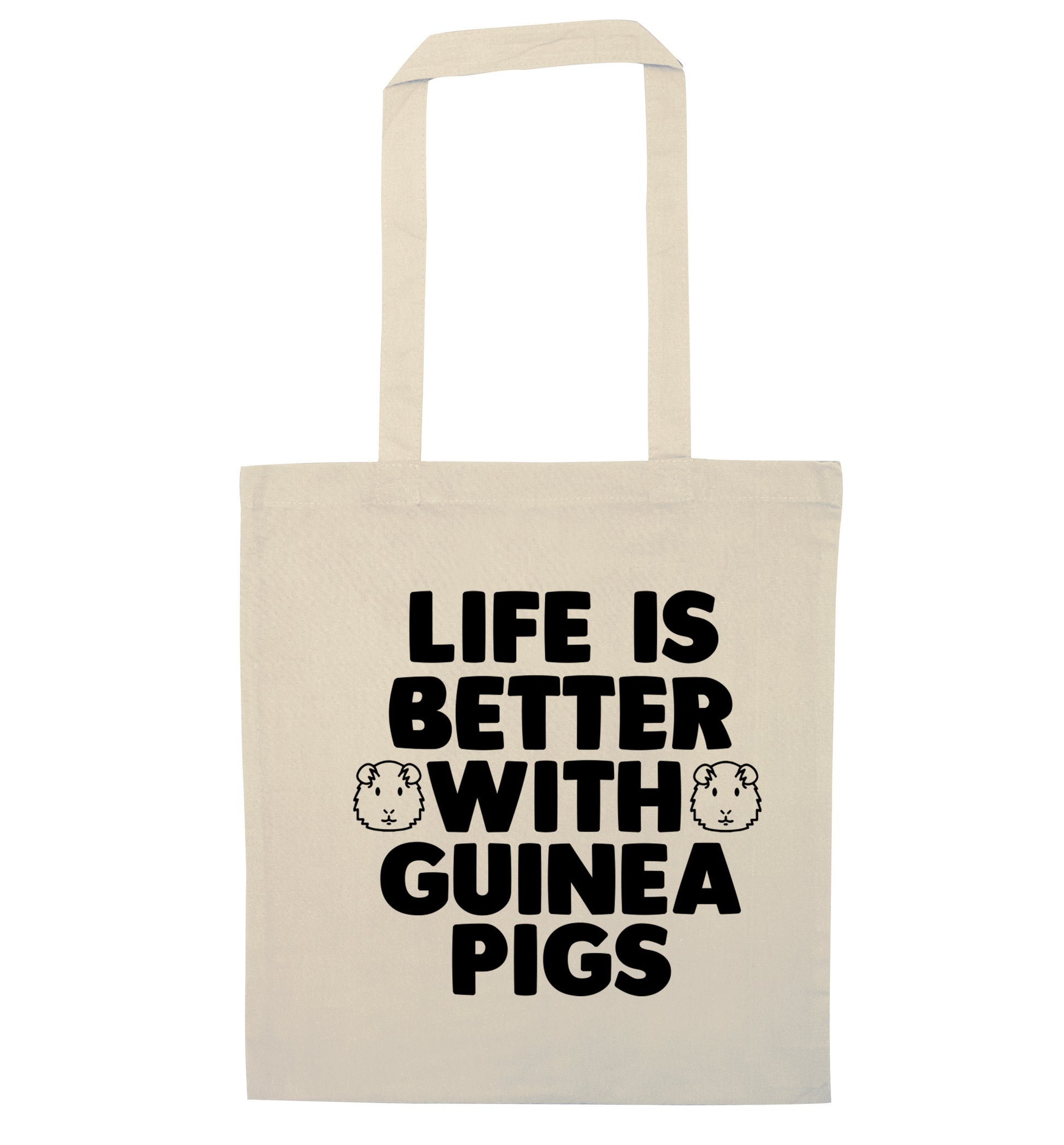 Life is better with guinea pigs natural tote bag