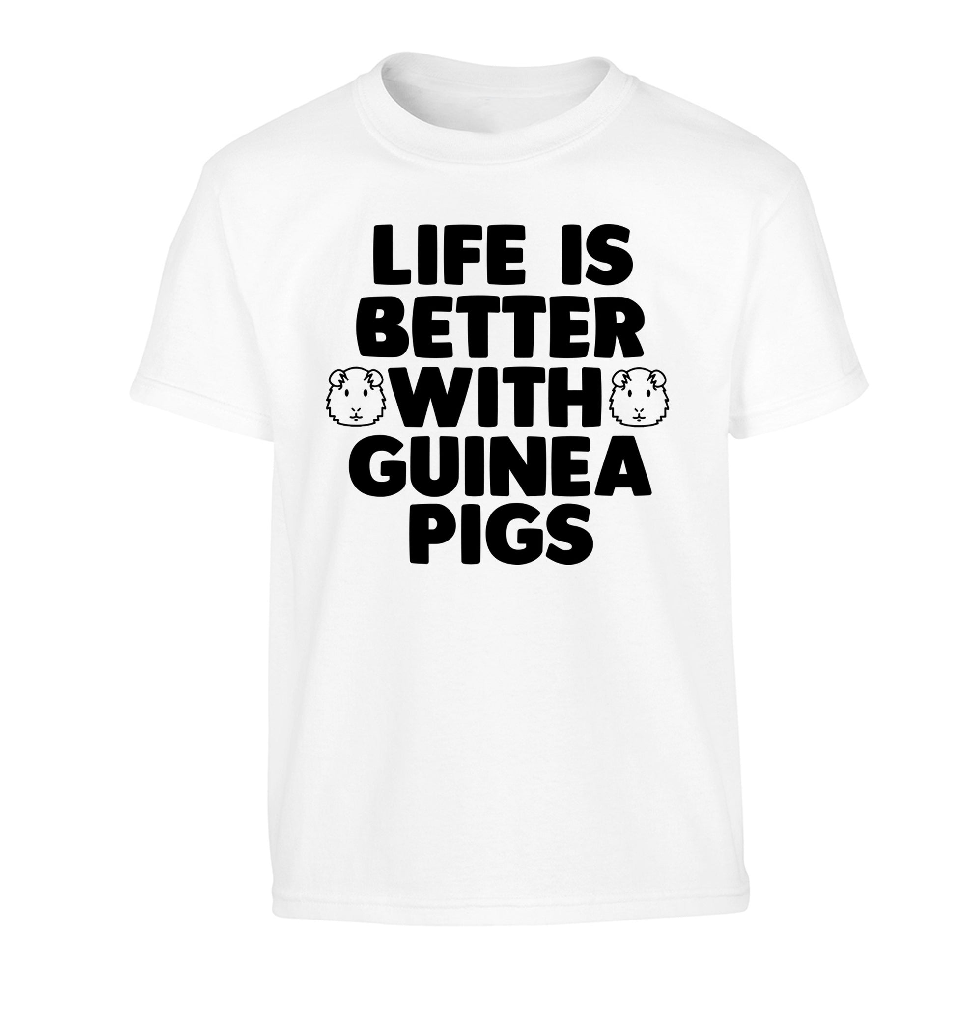 Life is better with guinea pigs Children's white Tshirt 12-14 Years