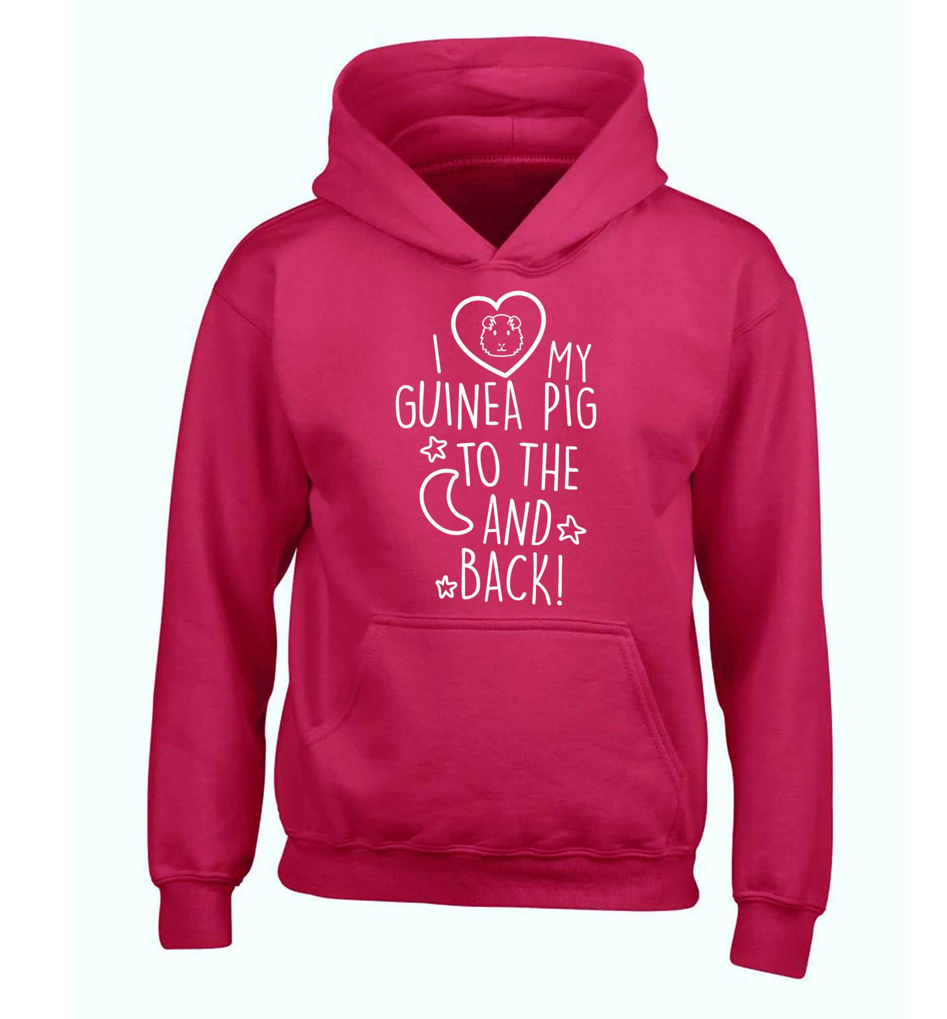 I love my guinea pig to the moon and back children's pink hoodie 12-14 Years