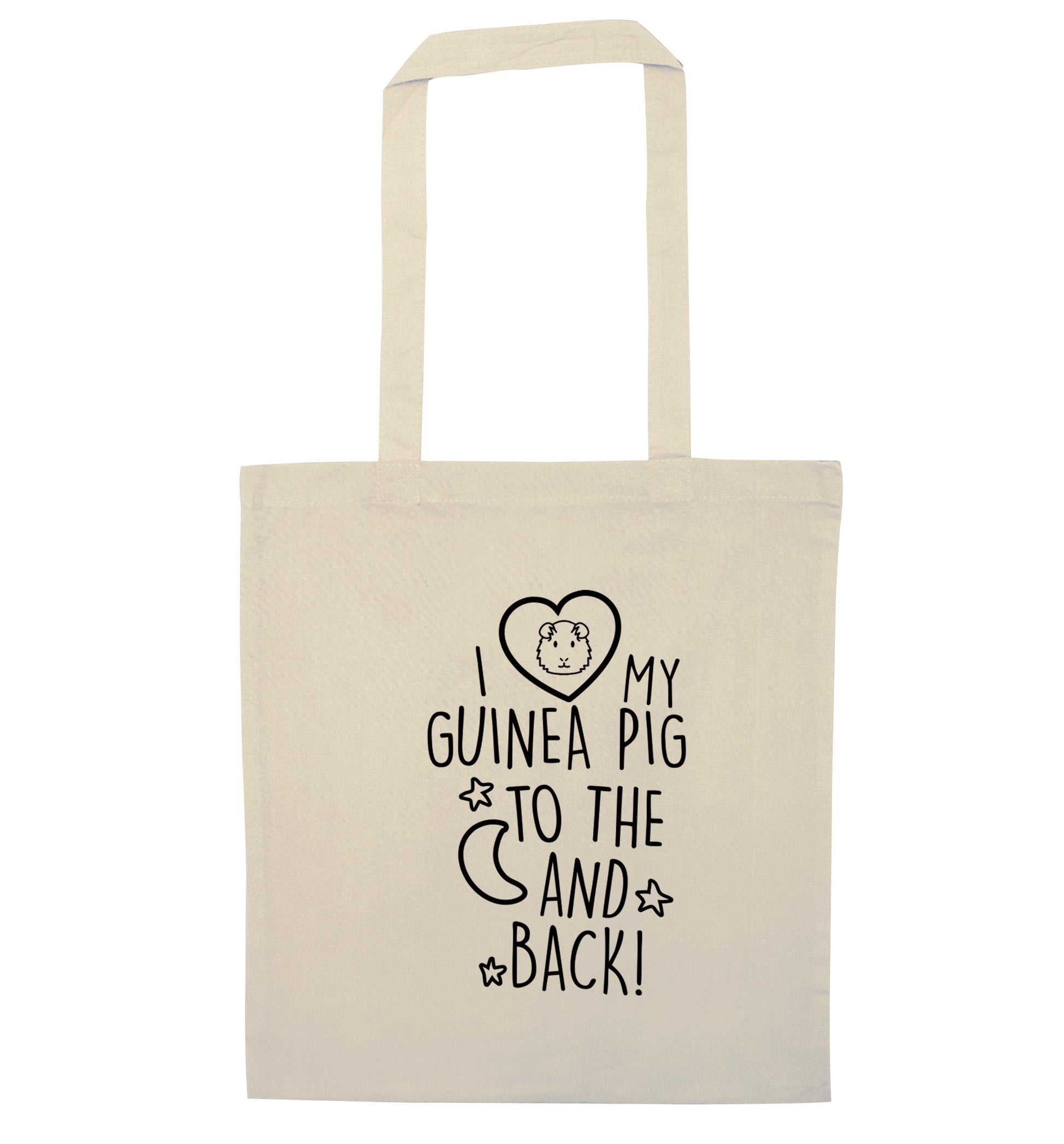 I love my guinea pig to the moon and back natural tote bag