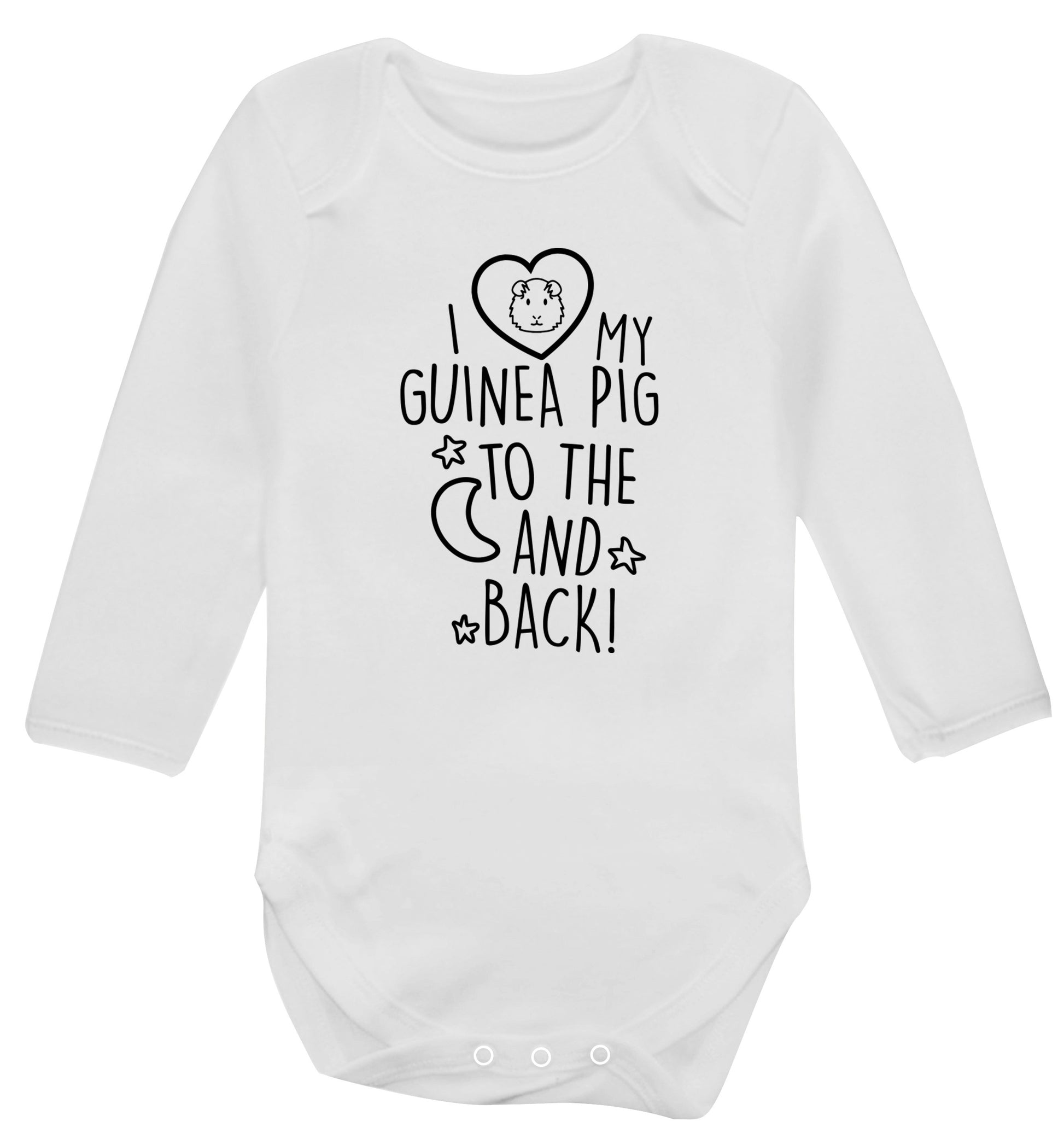 I love my guinea pig to the moon and back Baby Vest long sleeved white 6-12 months