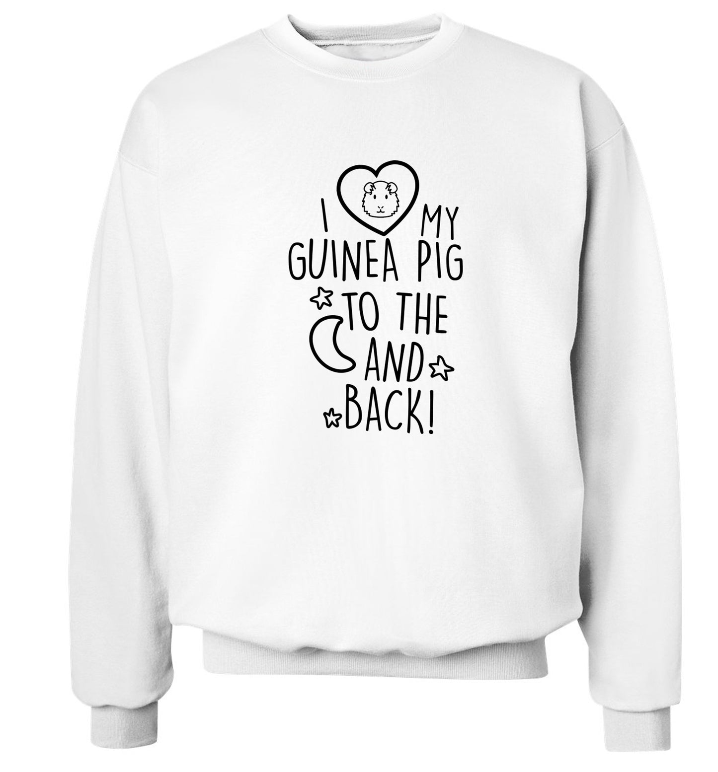I love my guinea pig to the moon and back Adult's unisex white  sweater 2XL