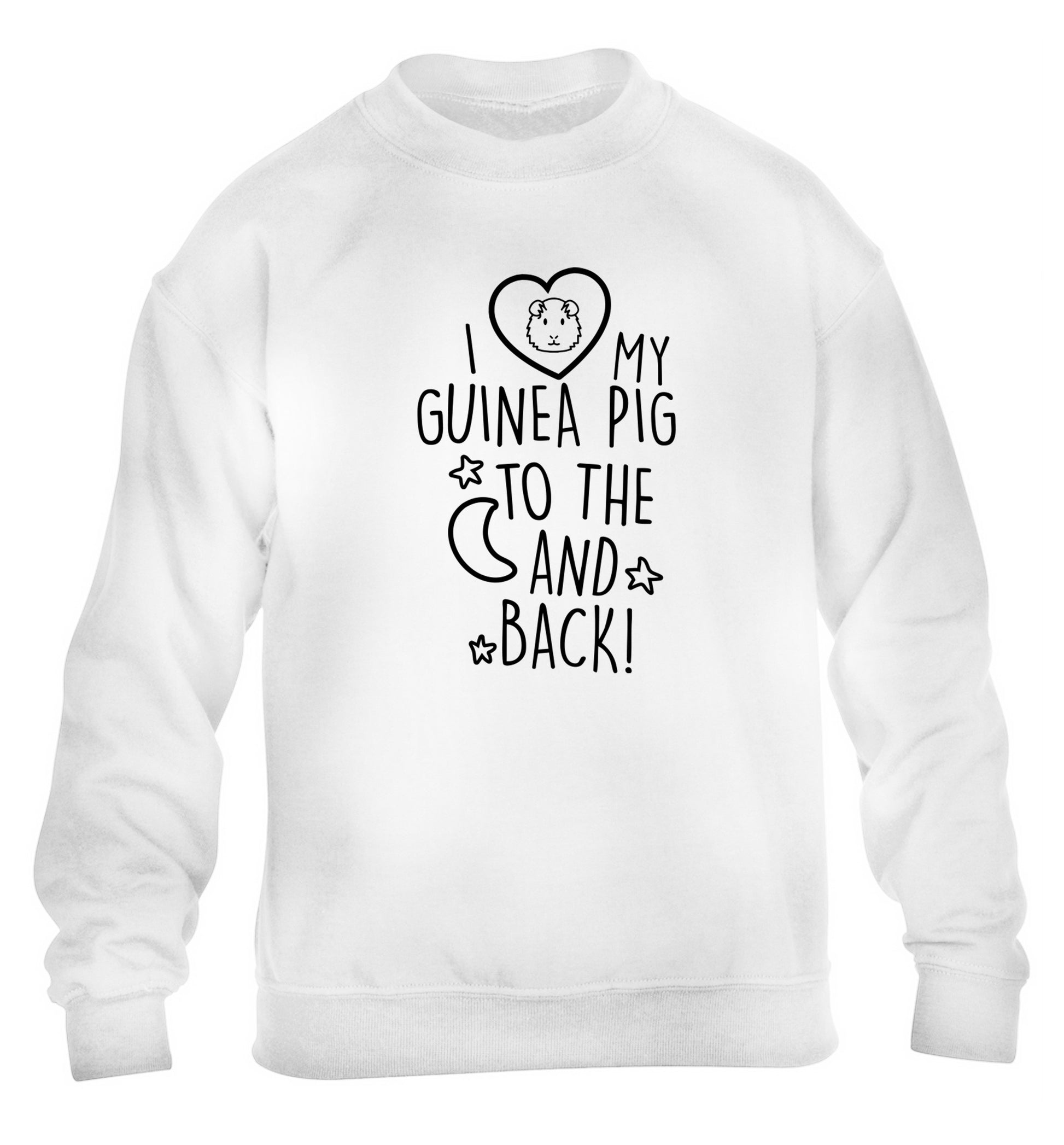 I love my guinea pig to the moon and back children's white  sweater 12-14 Years