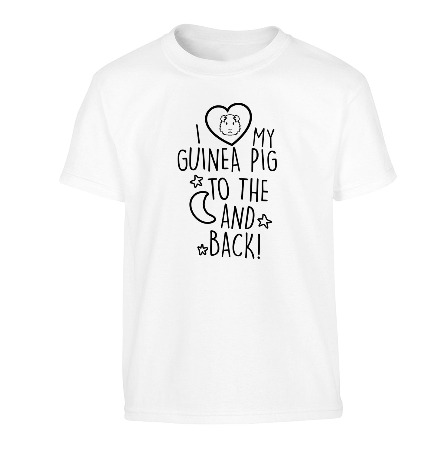 I love my guinea pig to the moon and back Children's white Tshirt 12-14 Years