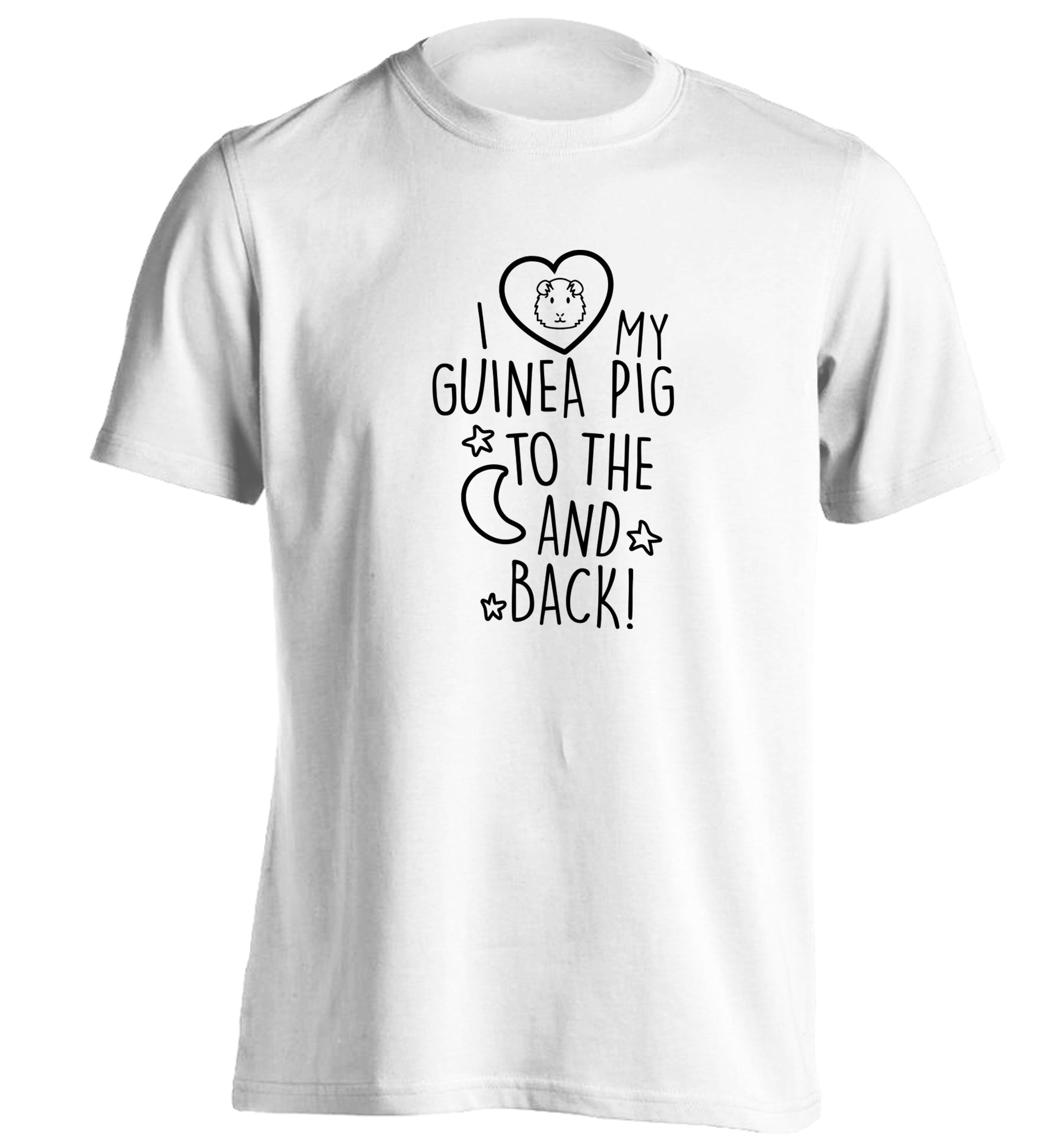 I love my guinea pig to the moon and back adults unisex white Tshirt 2XL