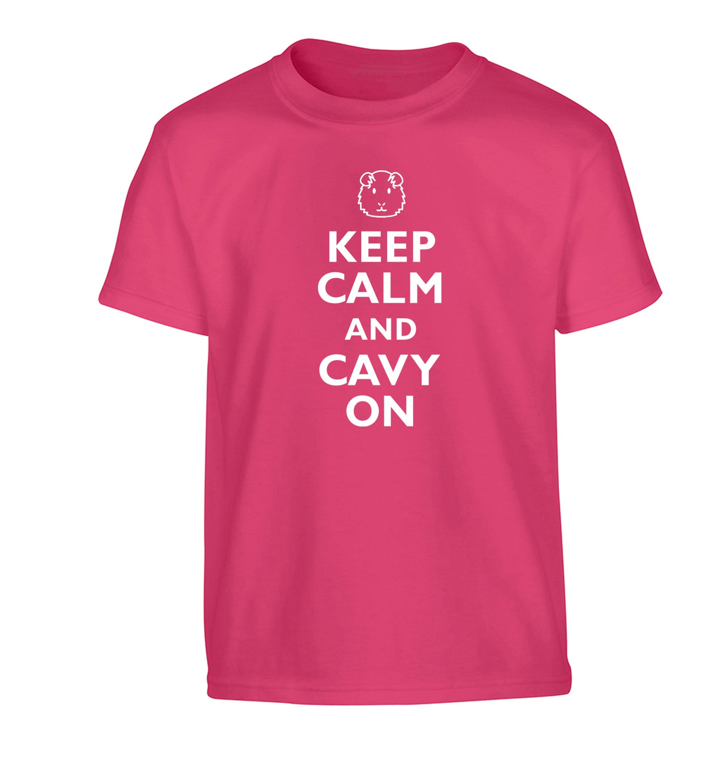 Keep calm and cavvy on Children's pink Tshirt 12-14 Years