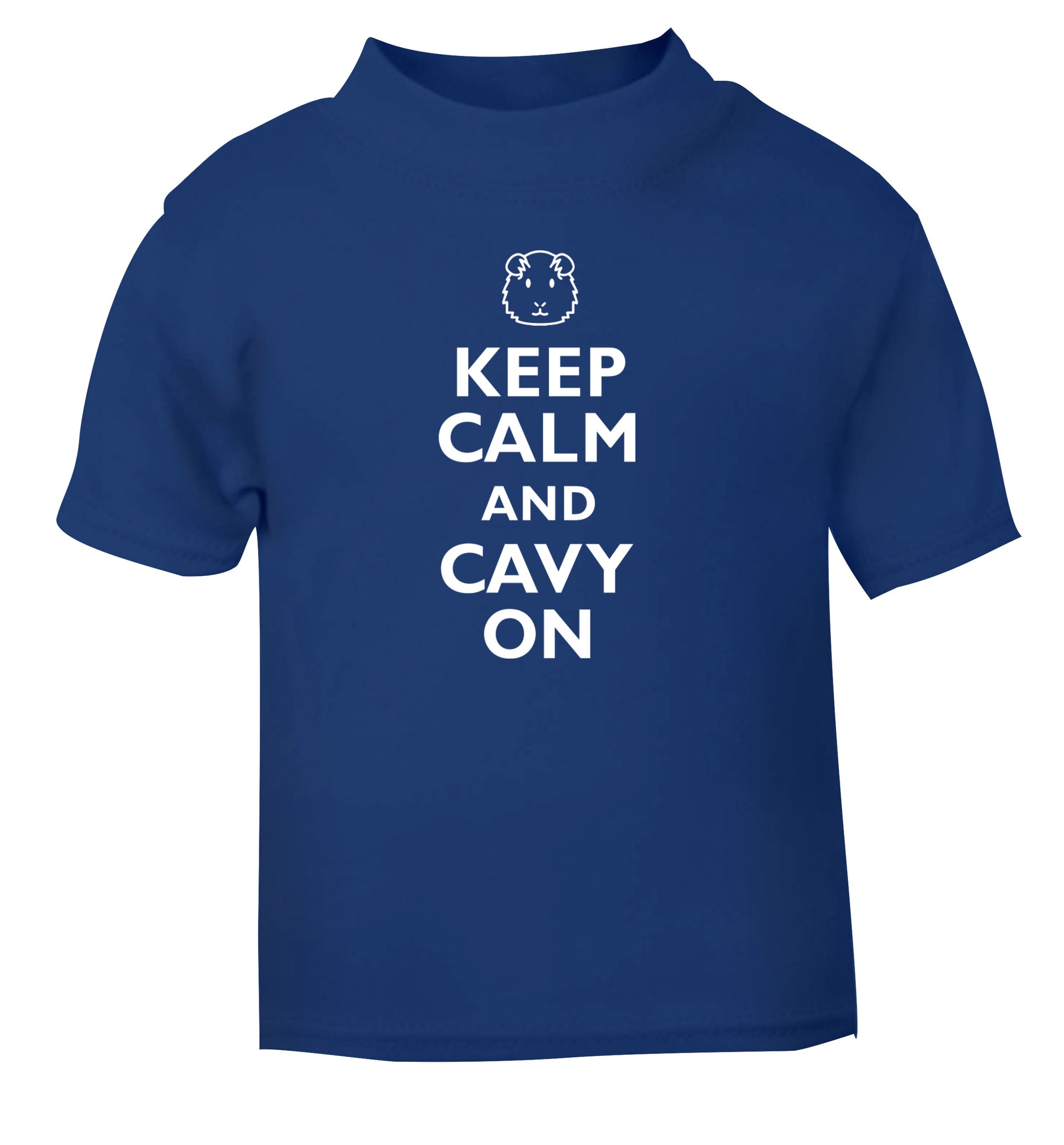 Keep calm and cavvy on blue Baby Toddler Tshirt 2 Years