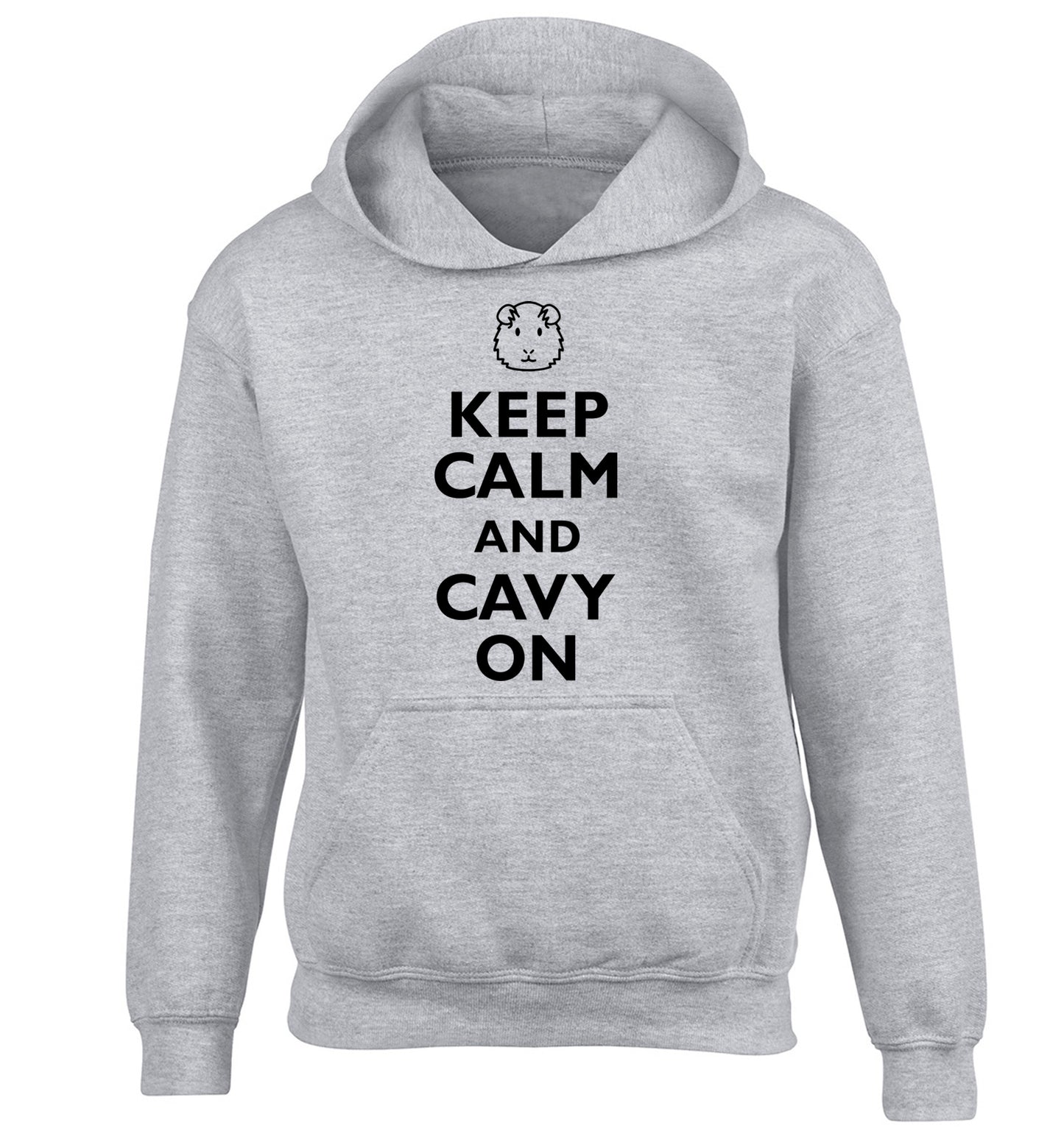 Keep calm and cavvy on children's grey hoodie 12-14 Years