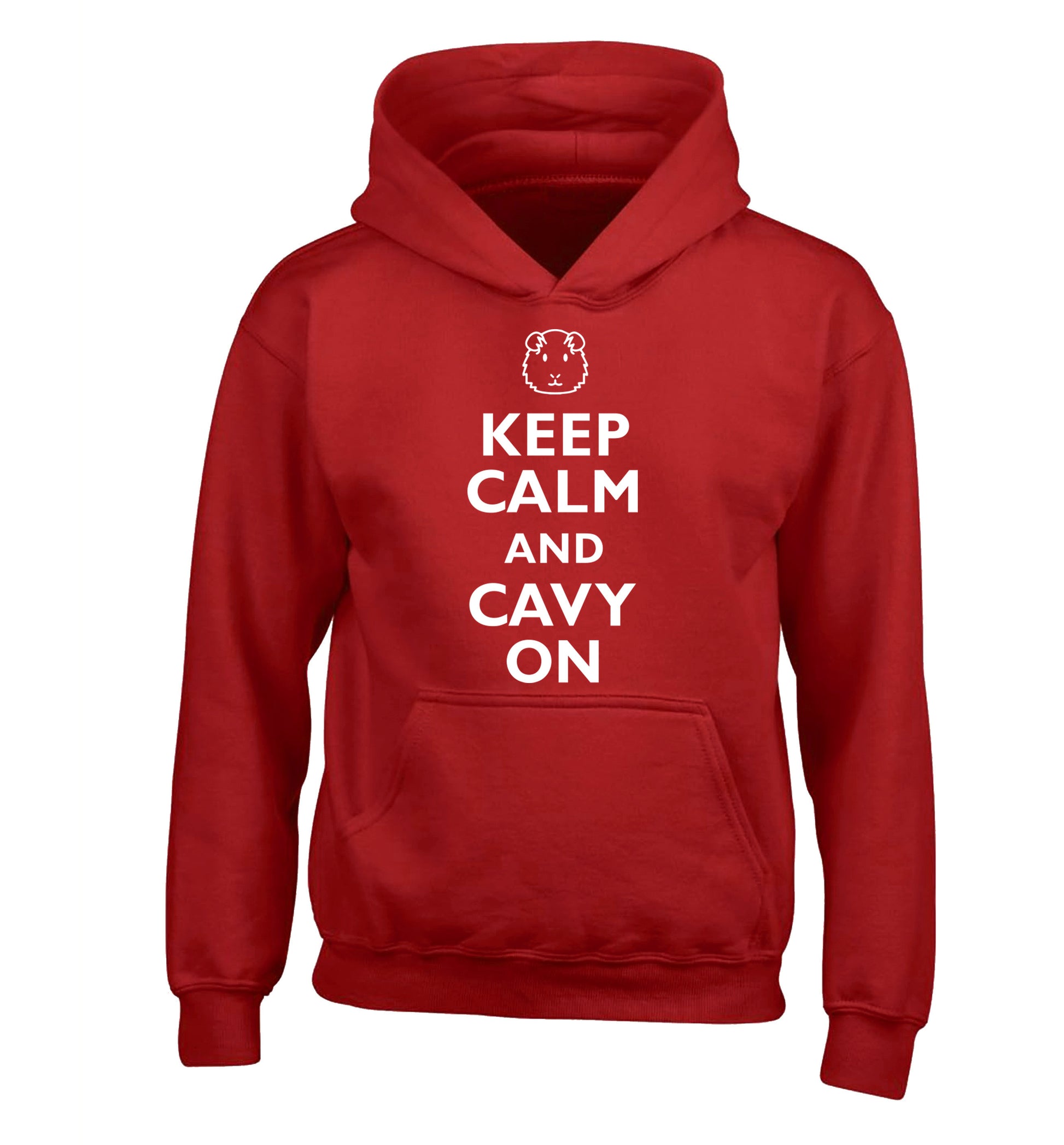 Keep calm and cavvy on children's red hoodie 12-14 Years