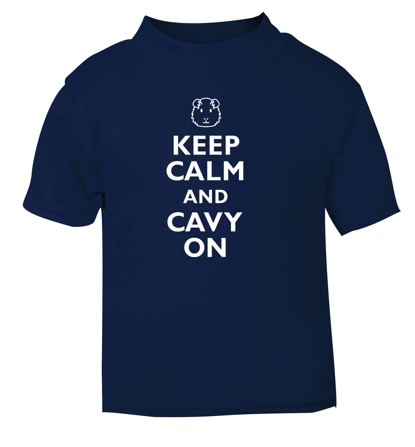 Keep calm and cavvy on navy Baby Toddler Tshirt 2 Years