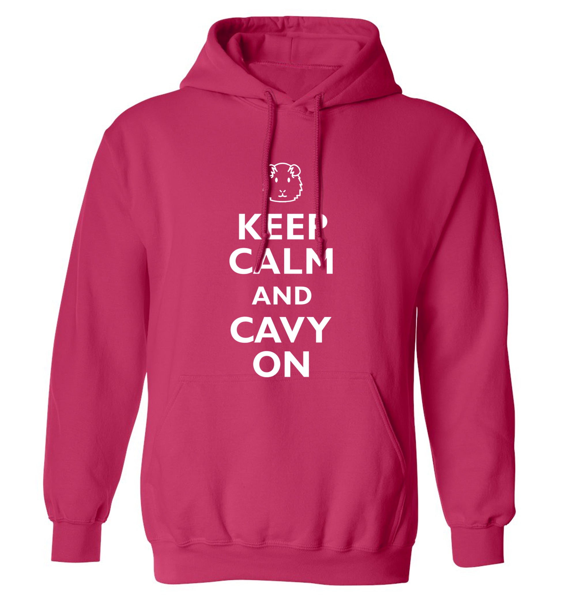 Keep calm and cavvy on adults unisex pink hoodie 2XL