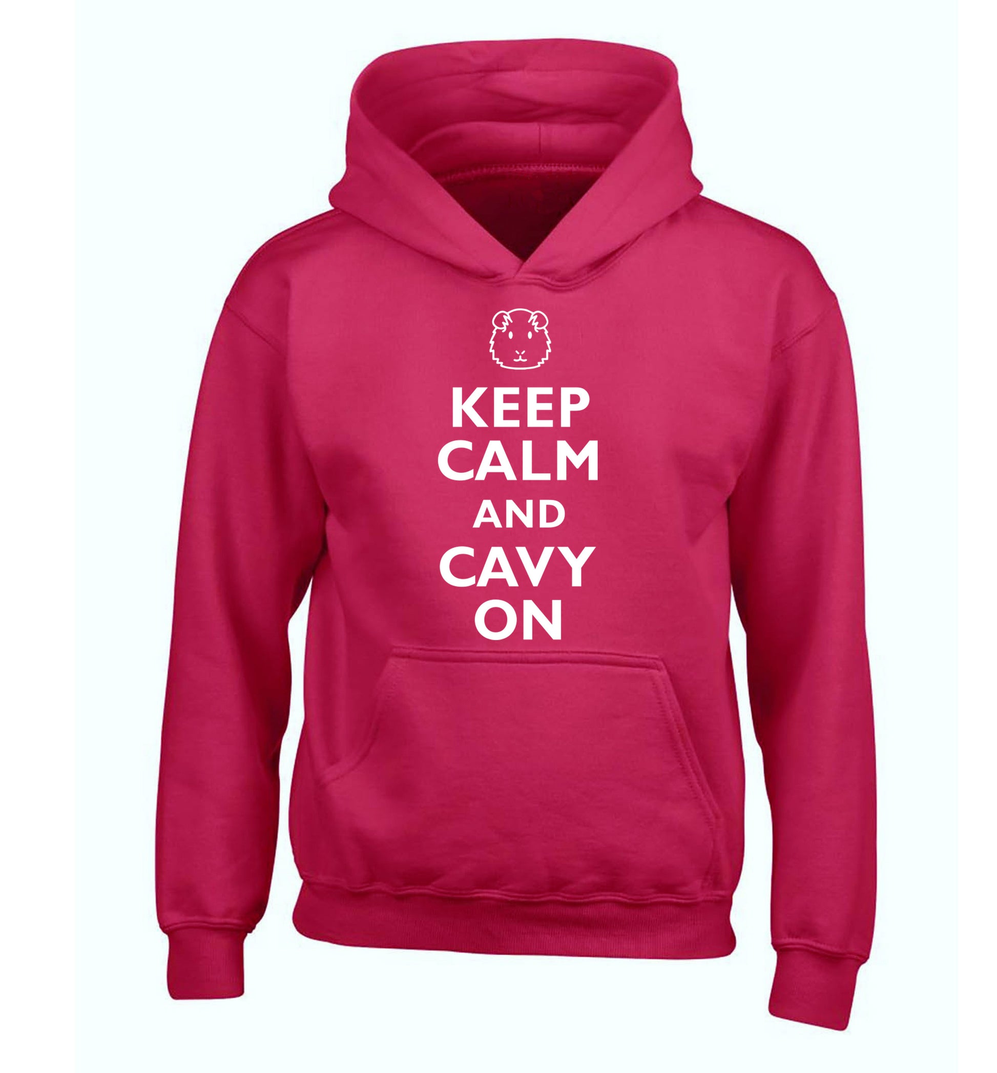 Keep calm and cavvy on children's pink hoodie 12-14 Years