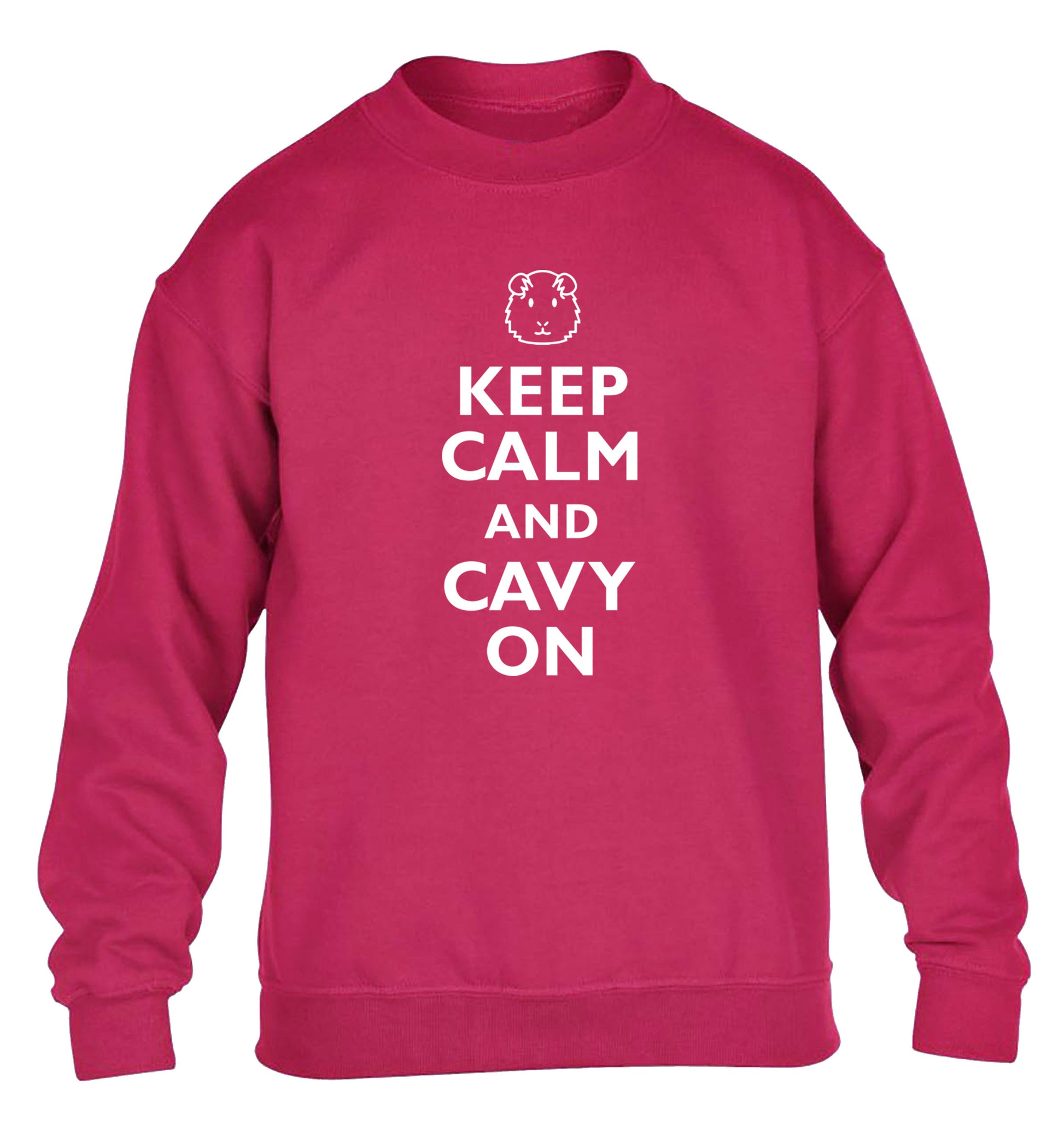 Keep calm and cavvy on children's pink  sweater 12-14 Years