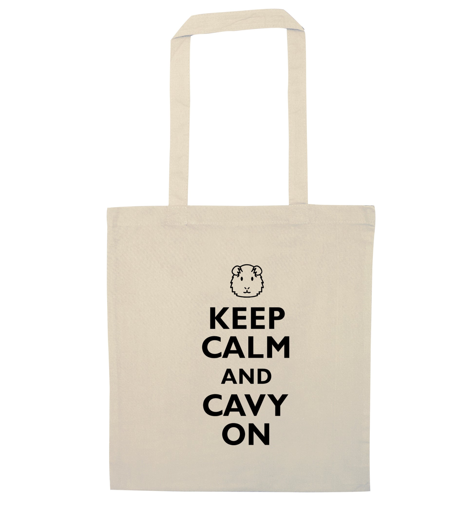 Keep calm and cavvy on natural tote bag