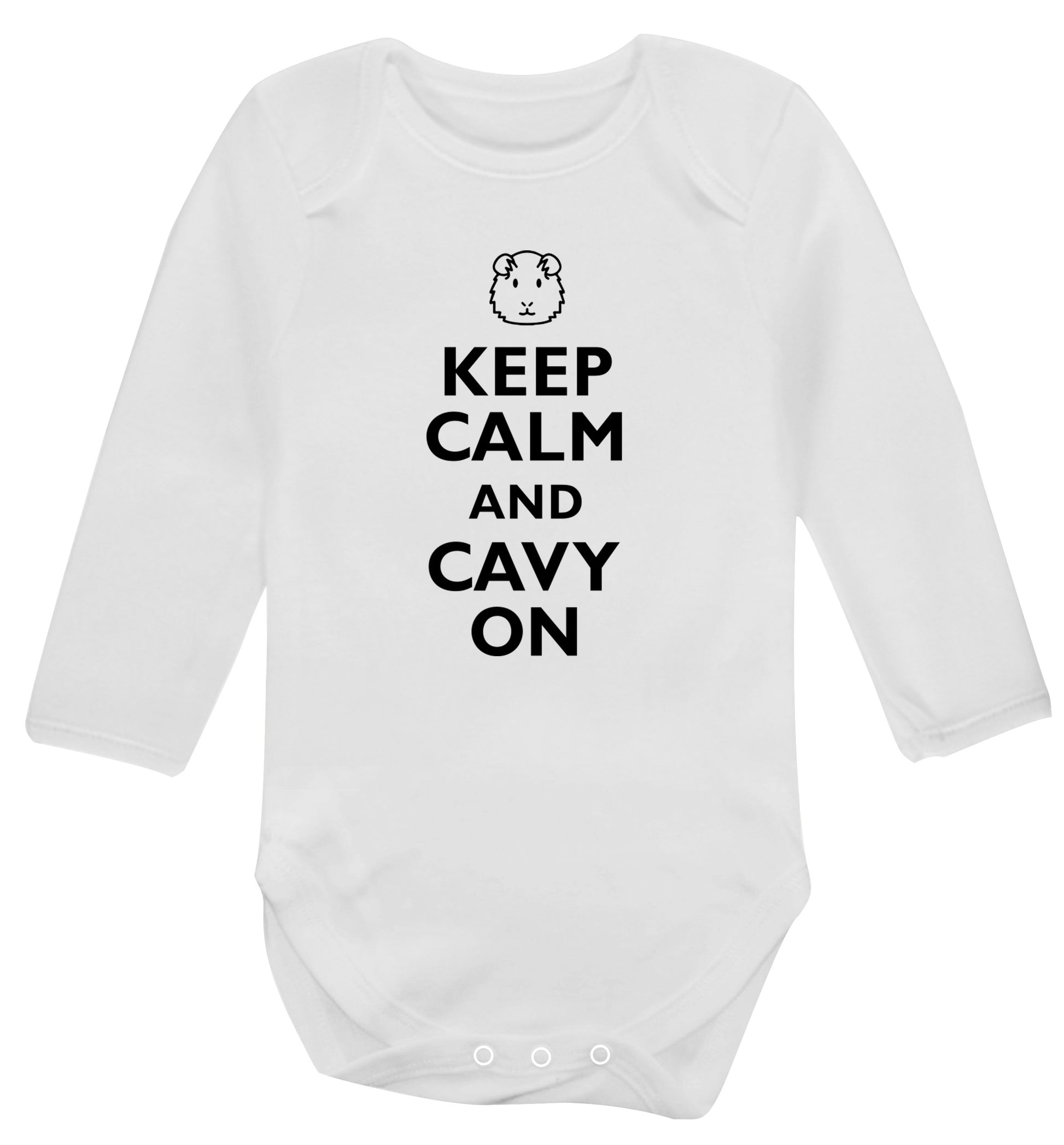 Keep calm and cavvy on Baby Vest long sleeved white 6-12 months