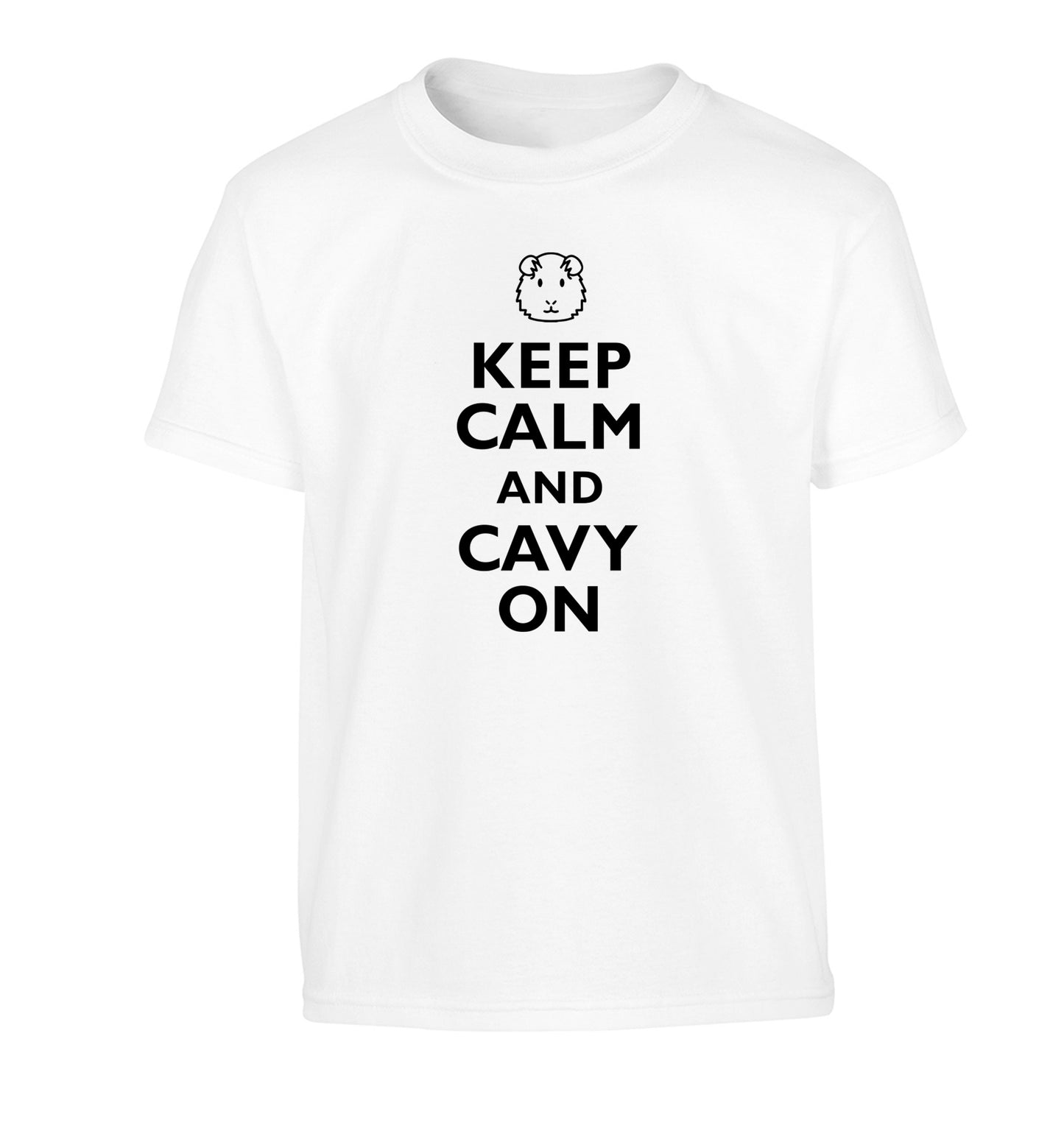 Keep calm and cavvy on Children's white Tshirt 12-14 Years