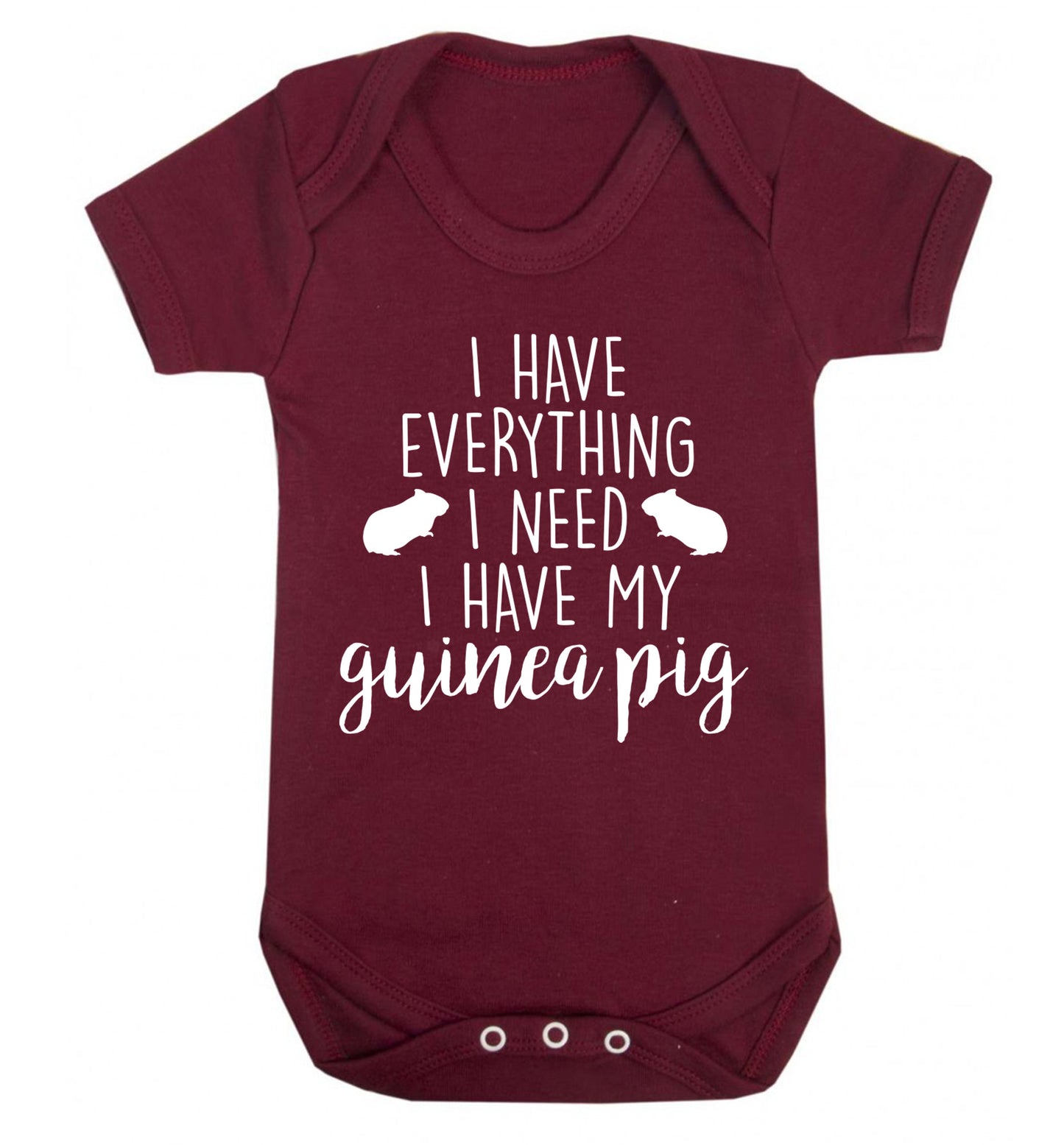 I have everything I need, I have my guinea pig Baby Vest maroon 18-24 months