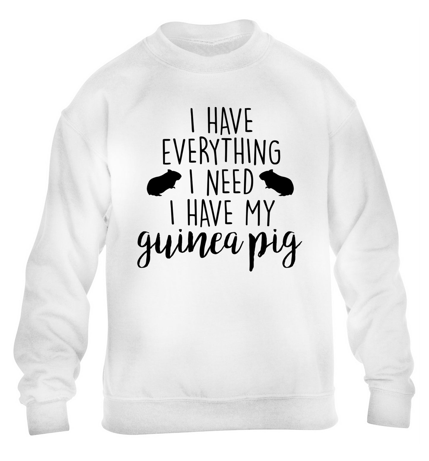 I have everything I need, I have my guinea pig children's white  sweater 12-14 Years