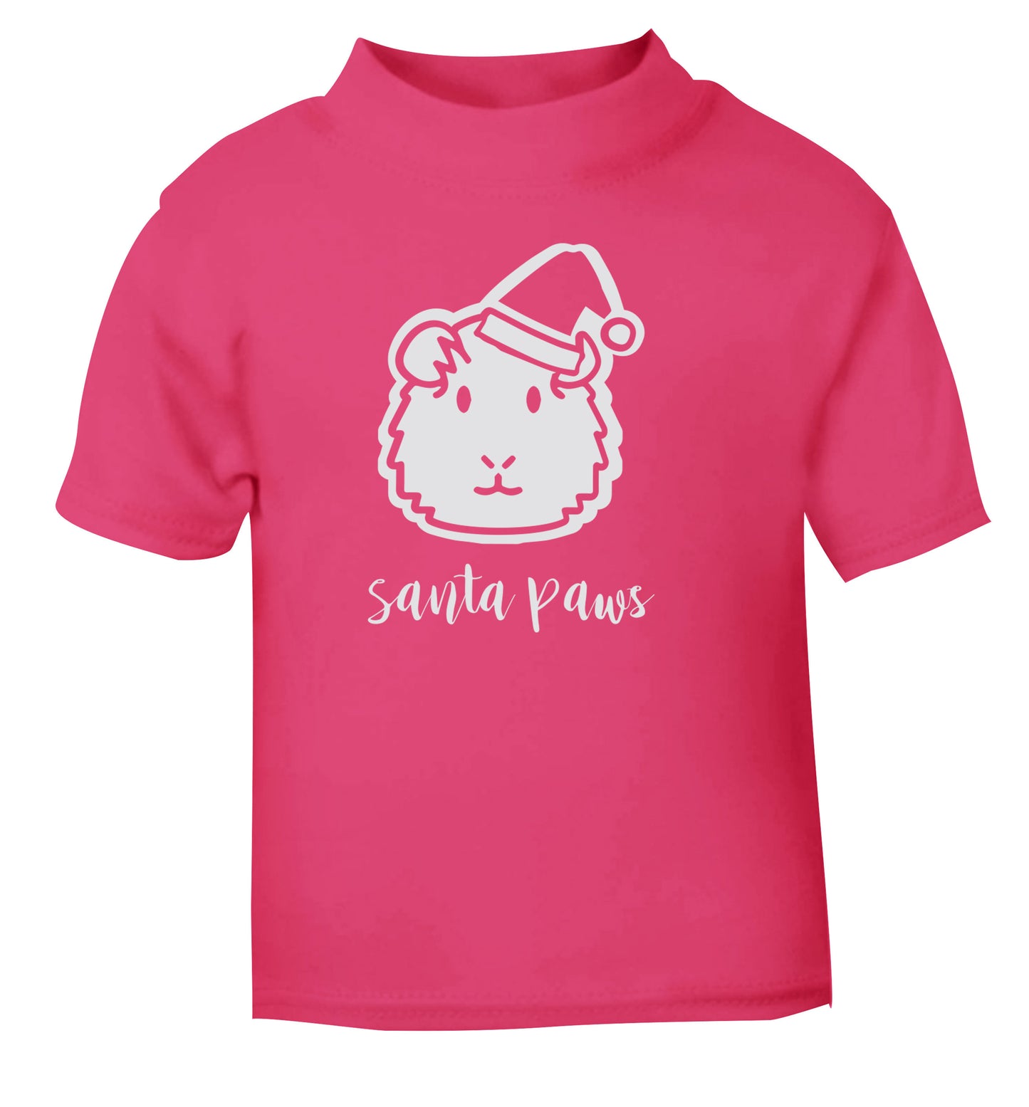Guinea pig Santa Paws pink Baby Toddler Tshirt 2 Years