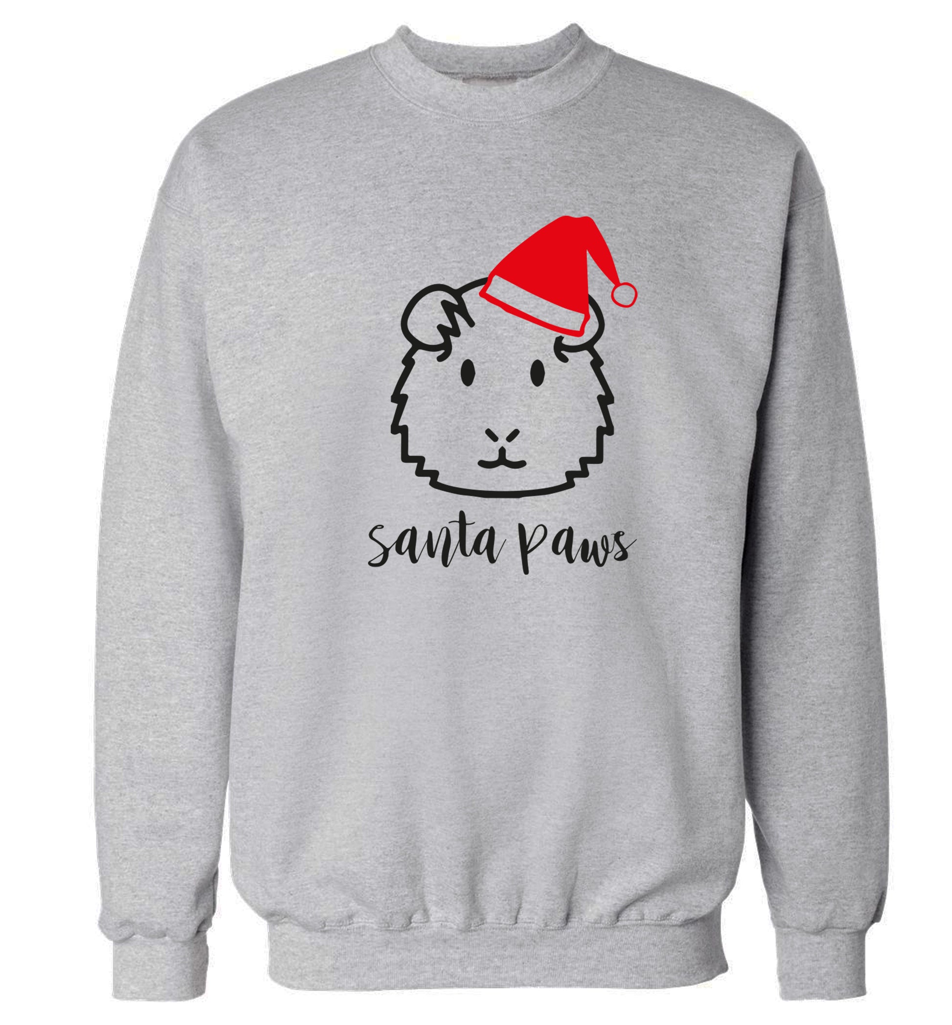 Guinea pig Santa Paws Adult's unisex grey  sweater 2XL