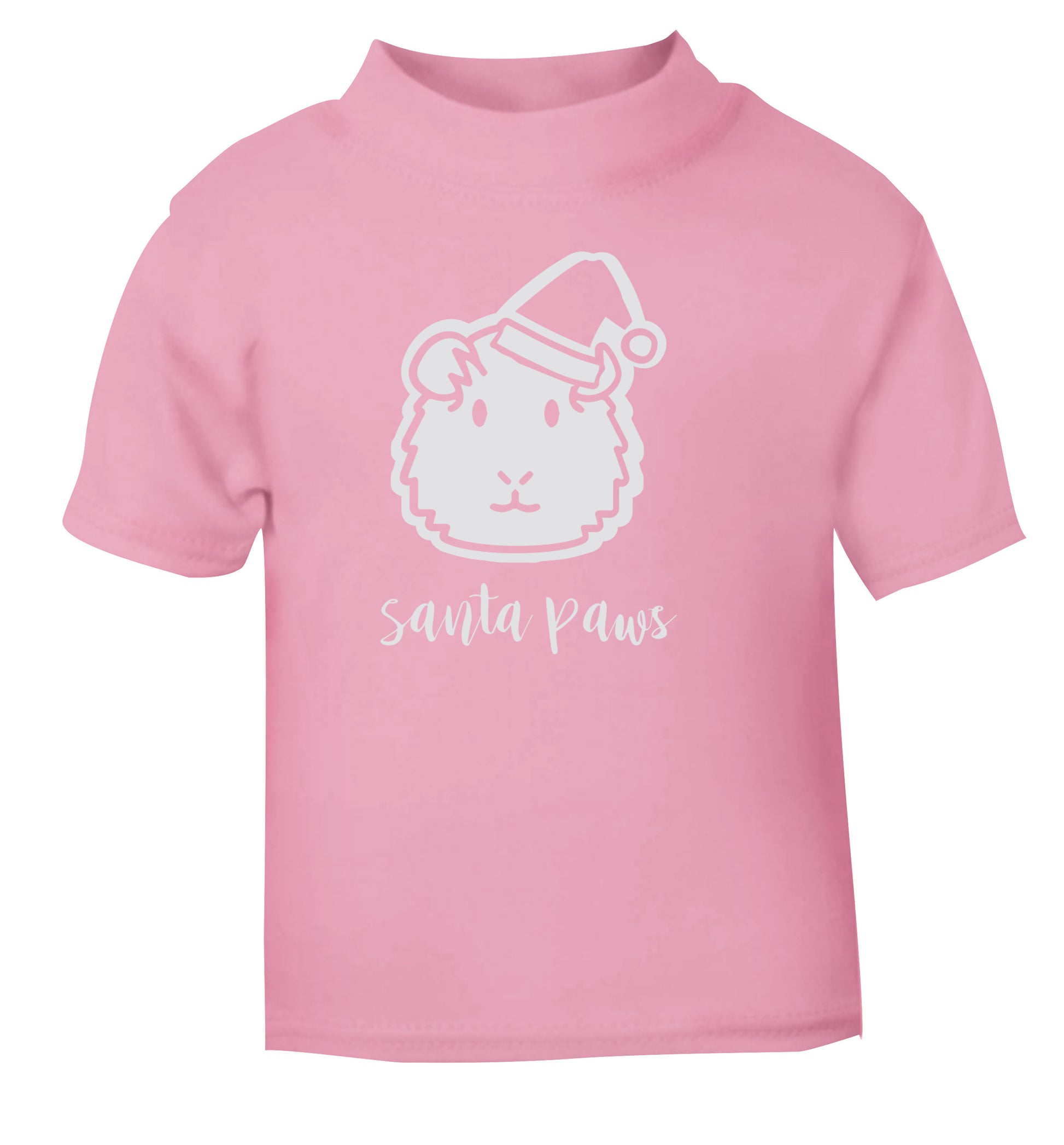 Guinea pig Santa Paws light pink Baby Toddler Tshirt 2 Years