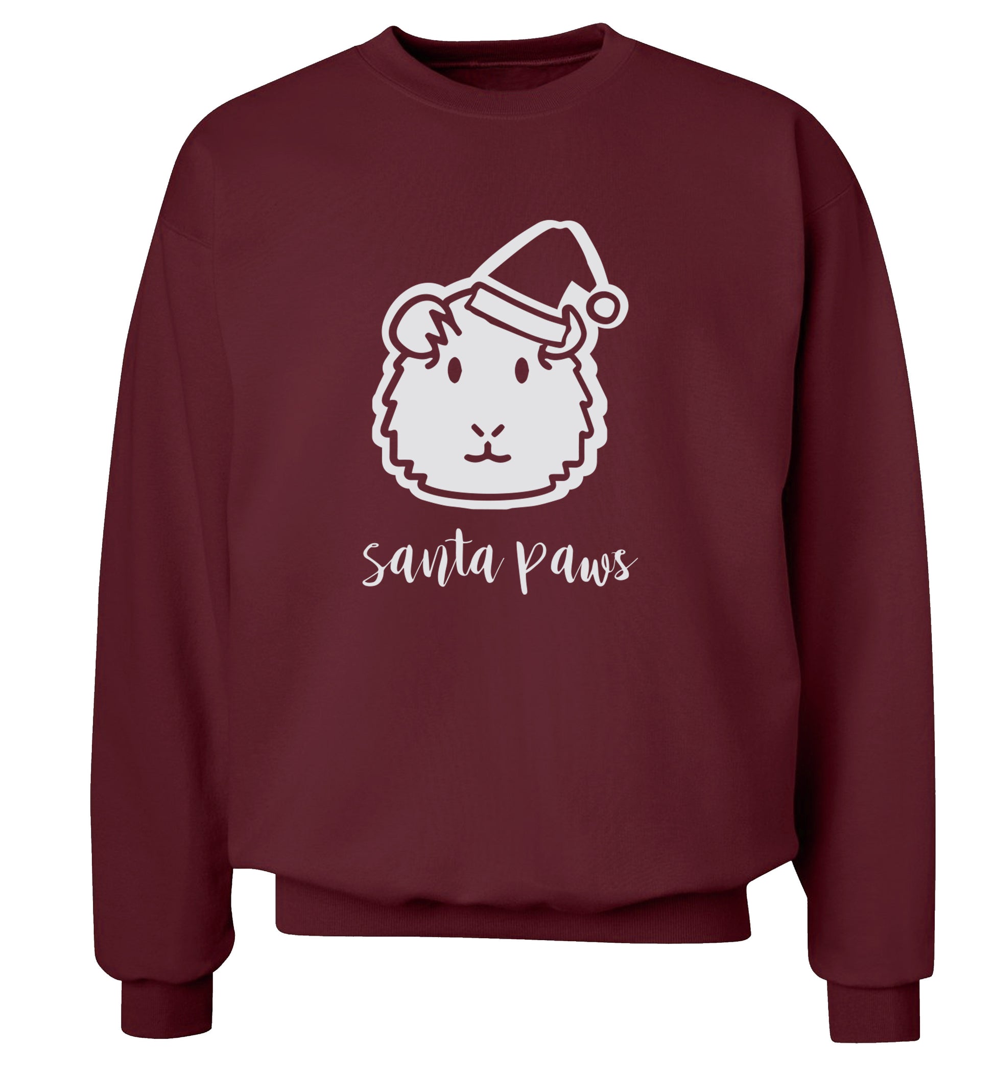 Guinea pig Santa Paws Adult's unisex maroon  sweater 2XL