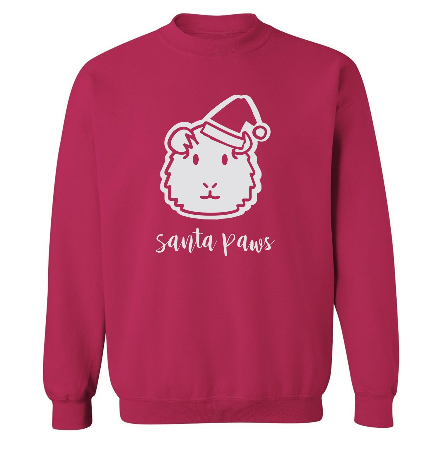 Guinea pig Santa Paws Adult's unisex pink  sweater XL