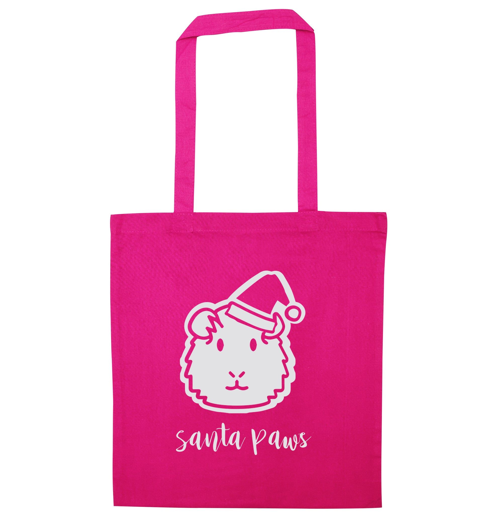Guinea pig Santa Paws pink tote bag
