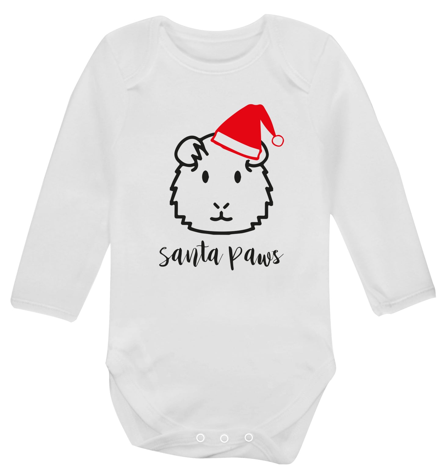 Guinea pig Santa Paws Baby Vest long sleeved white 6-12 months