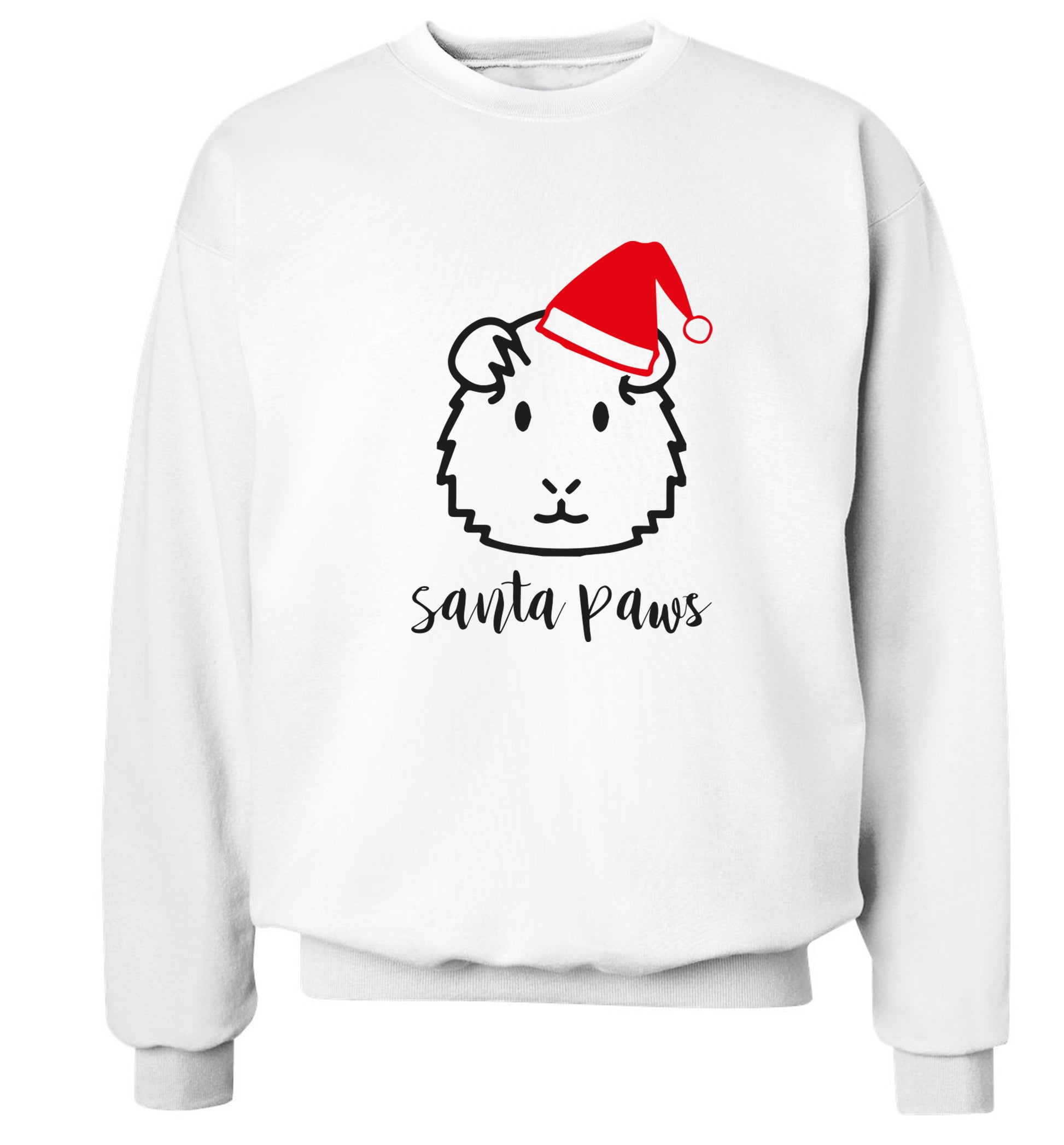 Guinea pig Santa Paws Adult's unisex white  sweater 2XL